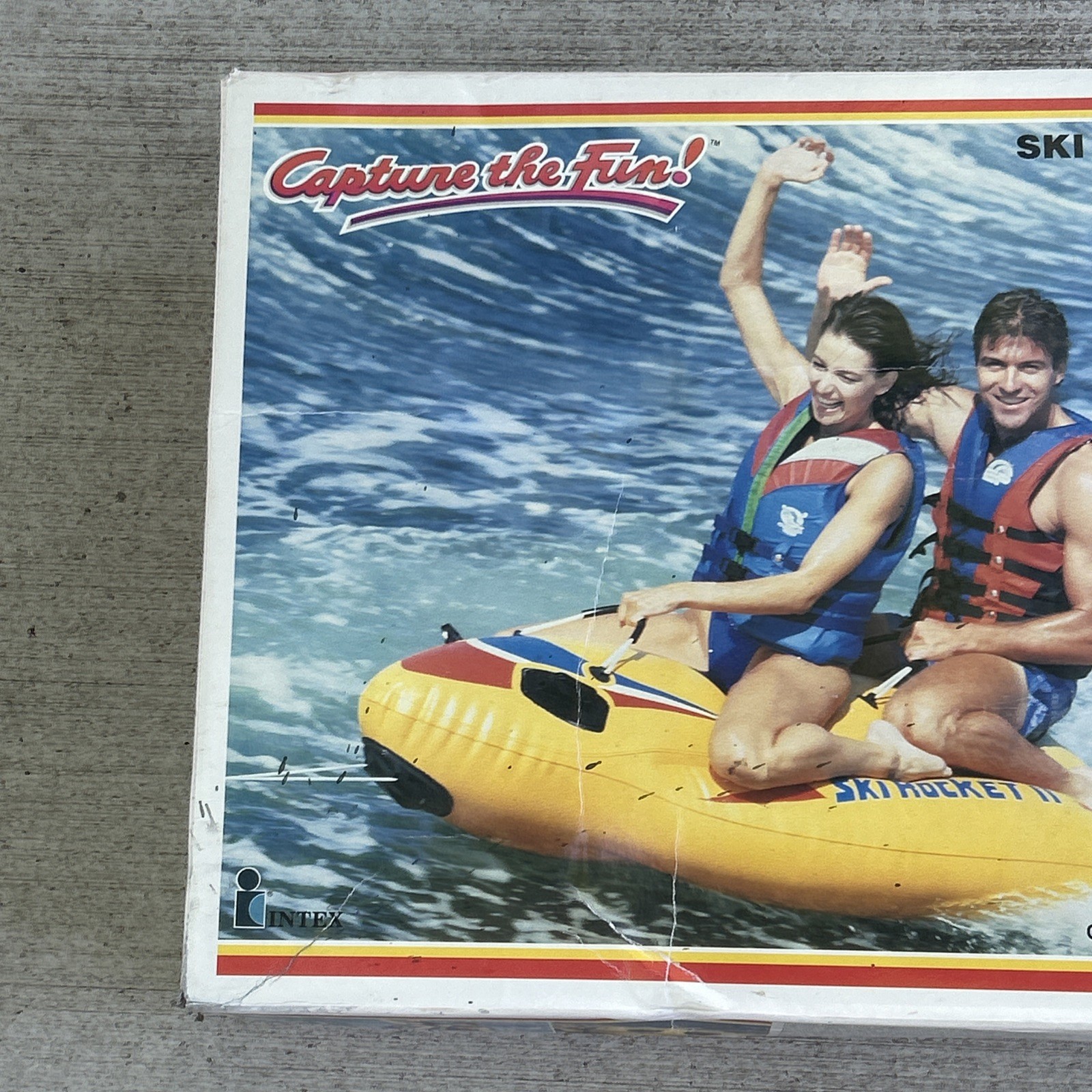 Vintage 1986 Intex Recreation SKI ROCKET One Person Ski Boat Inflatable 61”x39”