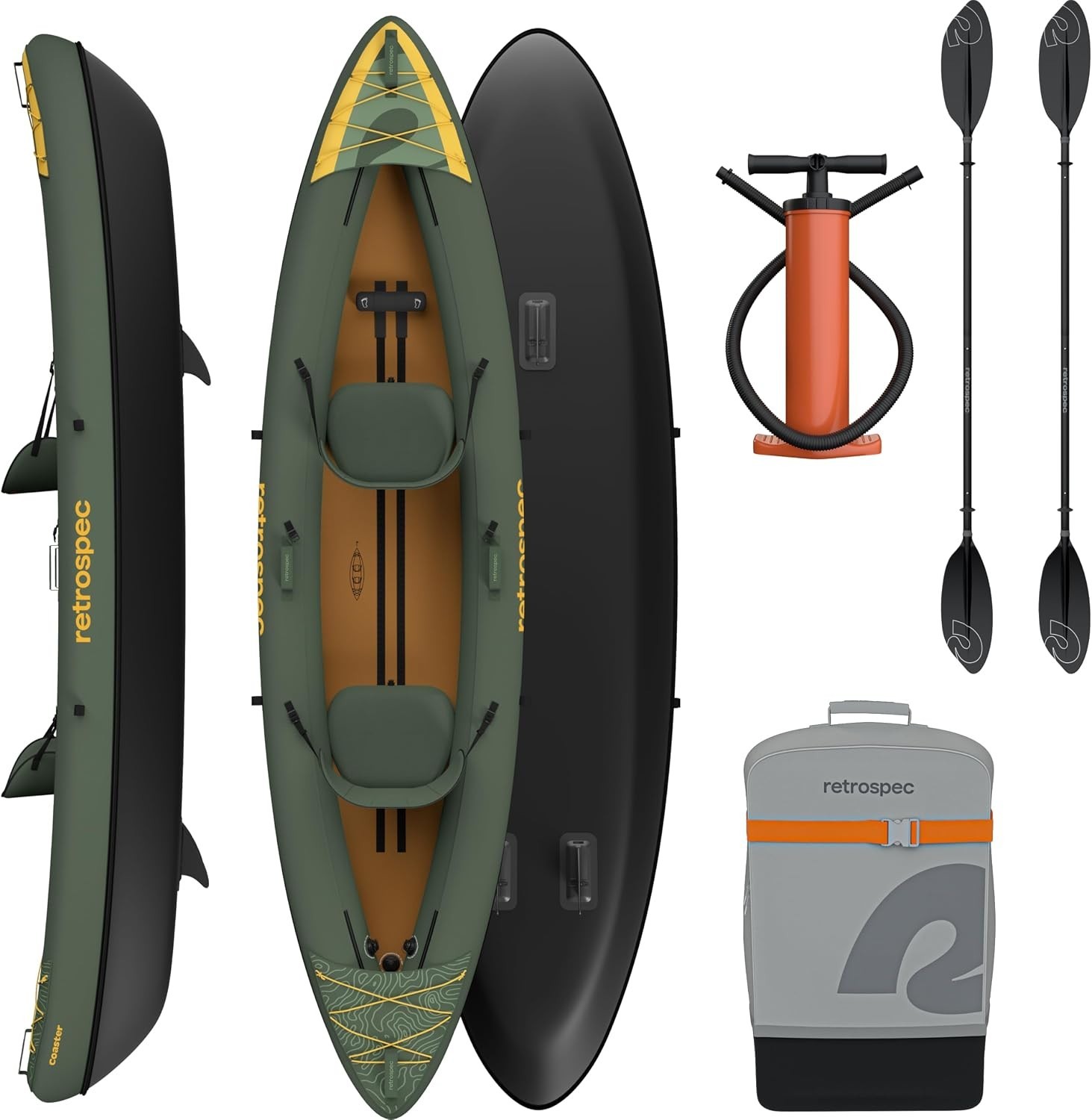 Inflatable Kayak 150In 39In Lightweight Pvc 2 Person Paddles Pump