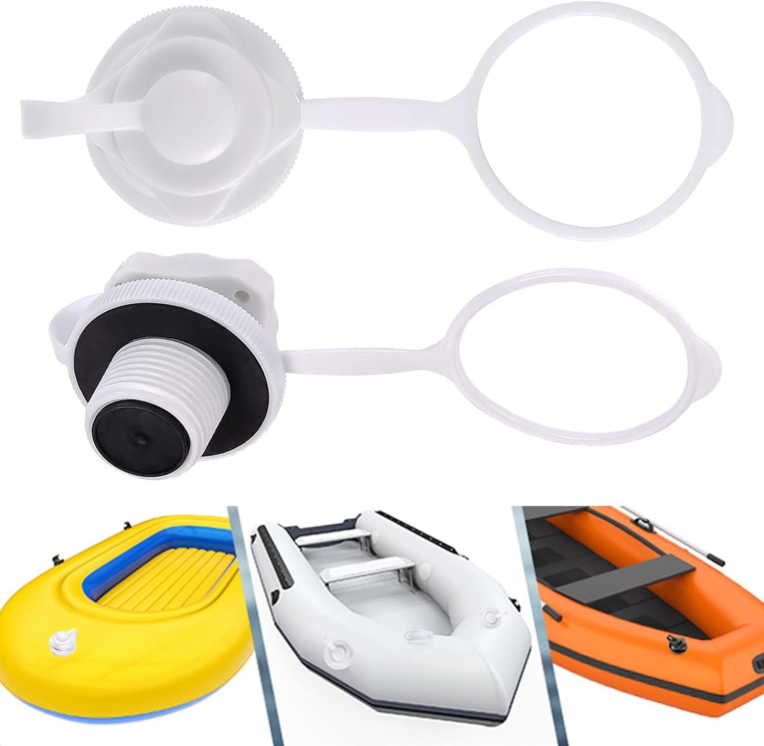 Inflatable Boat Air Valve,2PCS Inflatable Boat Spiral Air Plugs One-Way Infla…