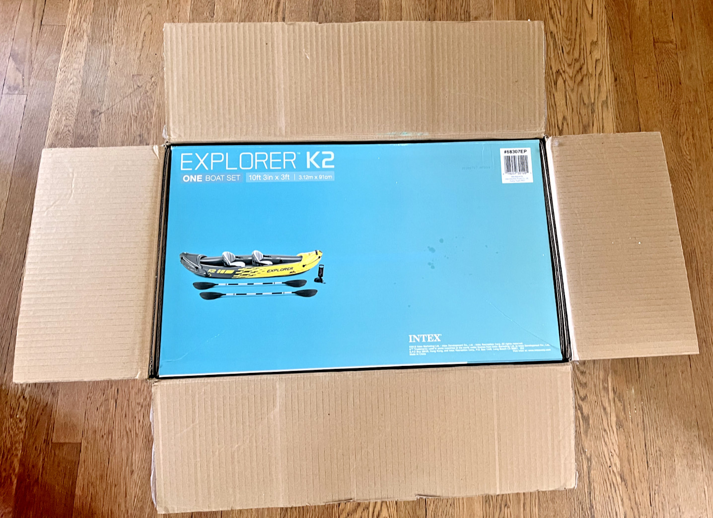 Intex Explorer K2 Yellow 2 Person Inflatable Kayak with Aluminum Oars & Air Pump