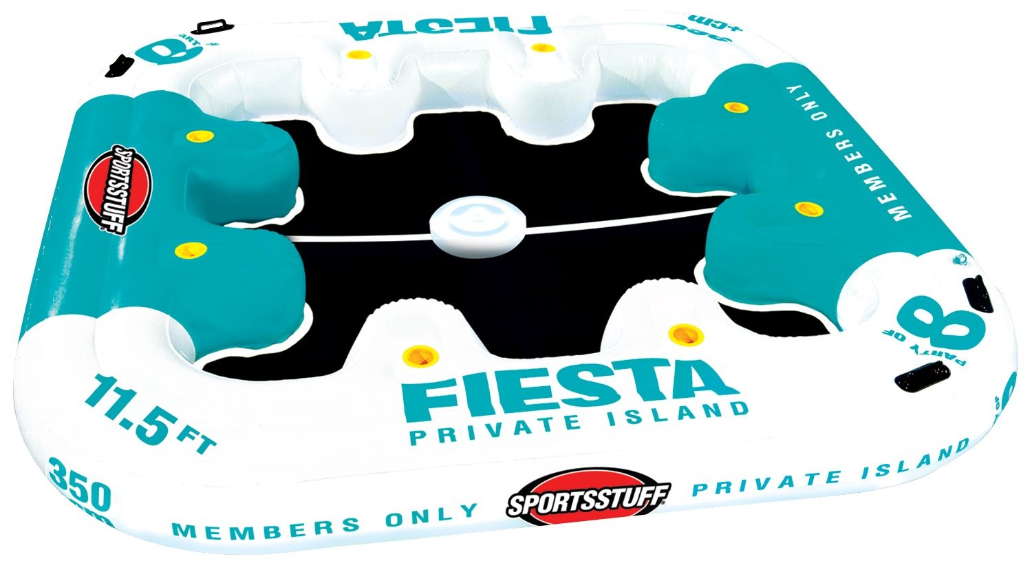 Sportsstuff Fiesta Island | 8 Person inflated (11.5ft x 11.5ft), Blue & White