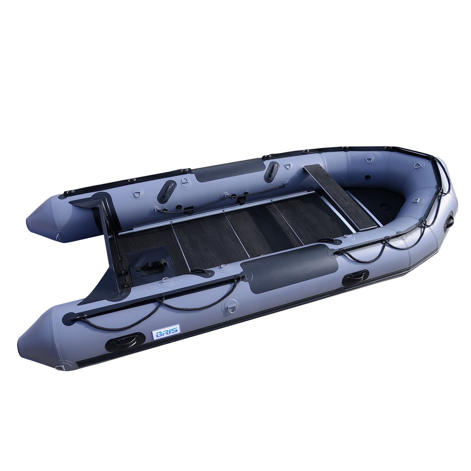 BRIS 14.5ft Inflatable Boat Inflatable Fishing Pontoon Boat ALUMINUM TRANSOM