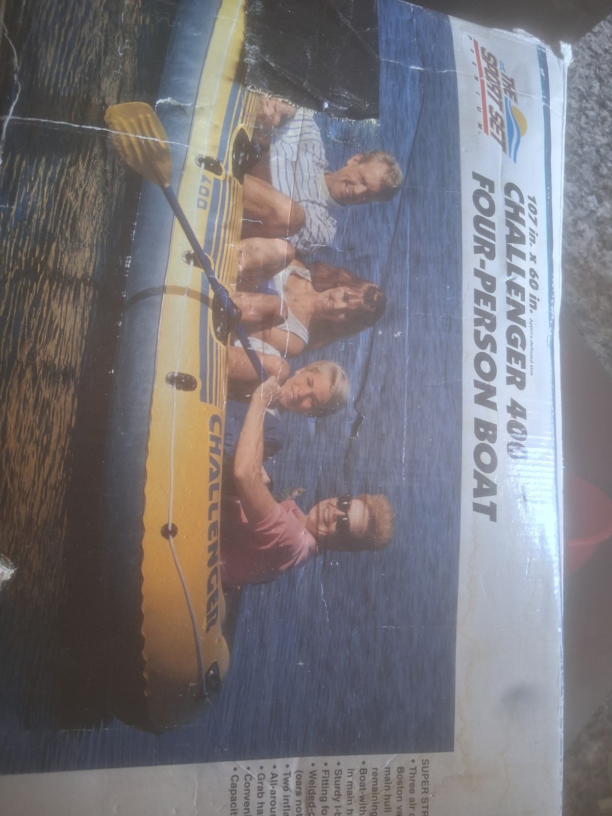 Intex Challenger 400 Inflatable Raft Boat Set 4-Person VTG 1998 Open Box 68393Q