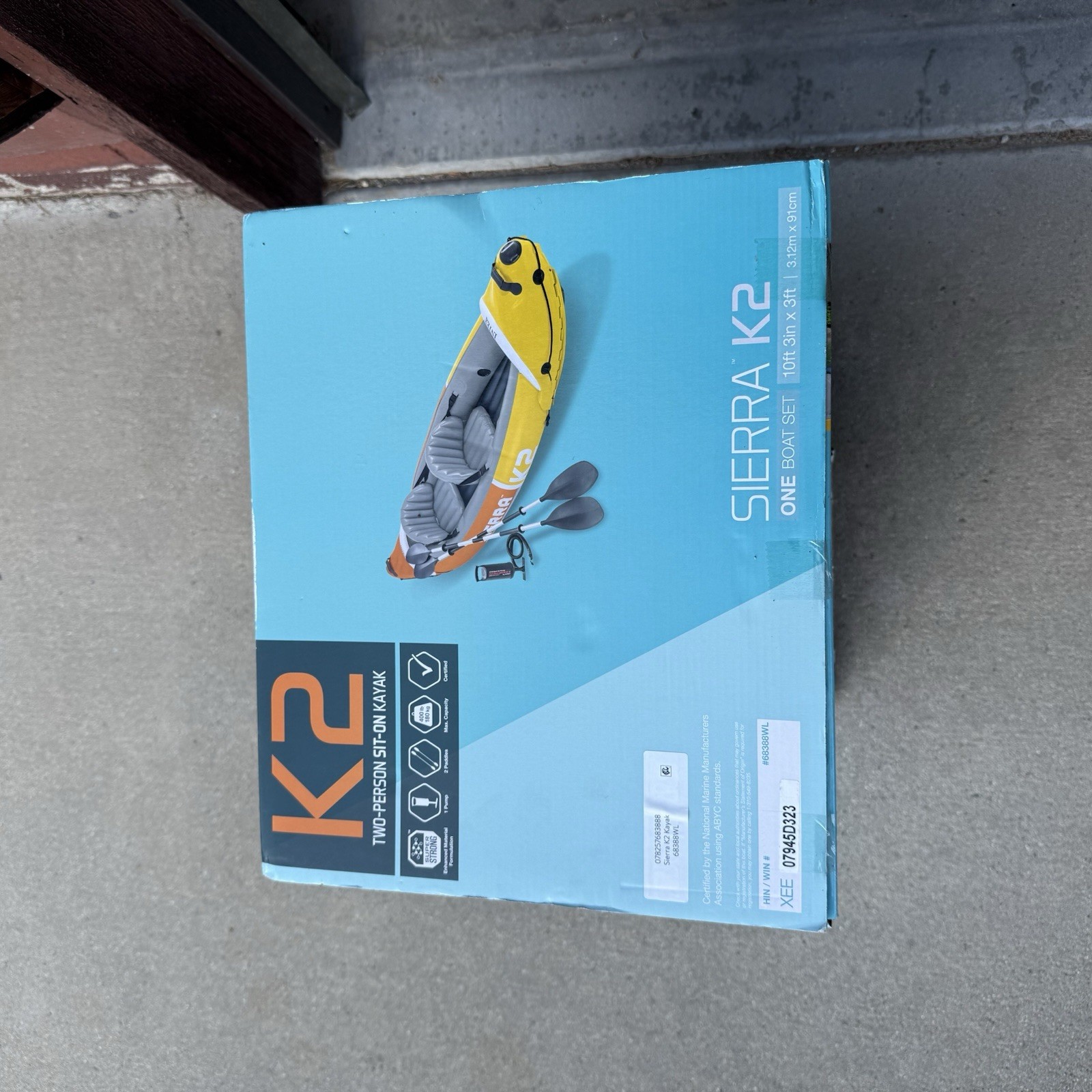 NEW SEALED Intex 2 Person Inflatable Kayak K2 Sierra With 2 Paddles And Pump