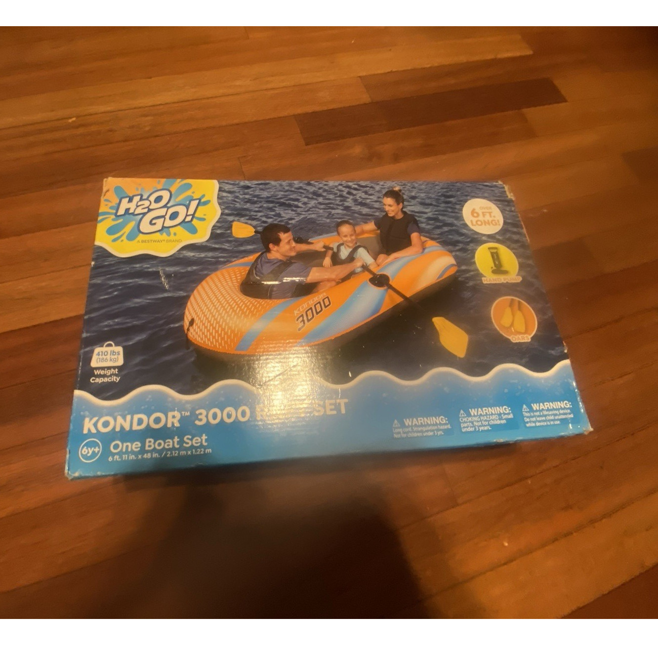 Bestway H2O GO! Kondor 3000 Inflatable Raft Boat Set w/ Oars (2 People)
