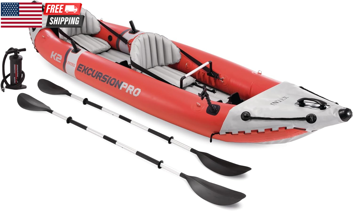 INTEX 68309EP Excursion Pro K2 Inflatable Kayak Set: Includes Deluxe 86In Kayak