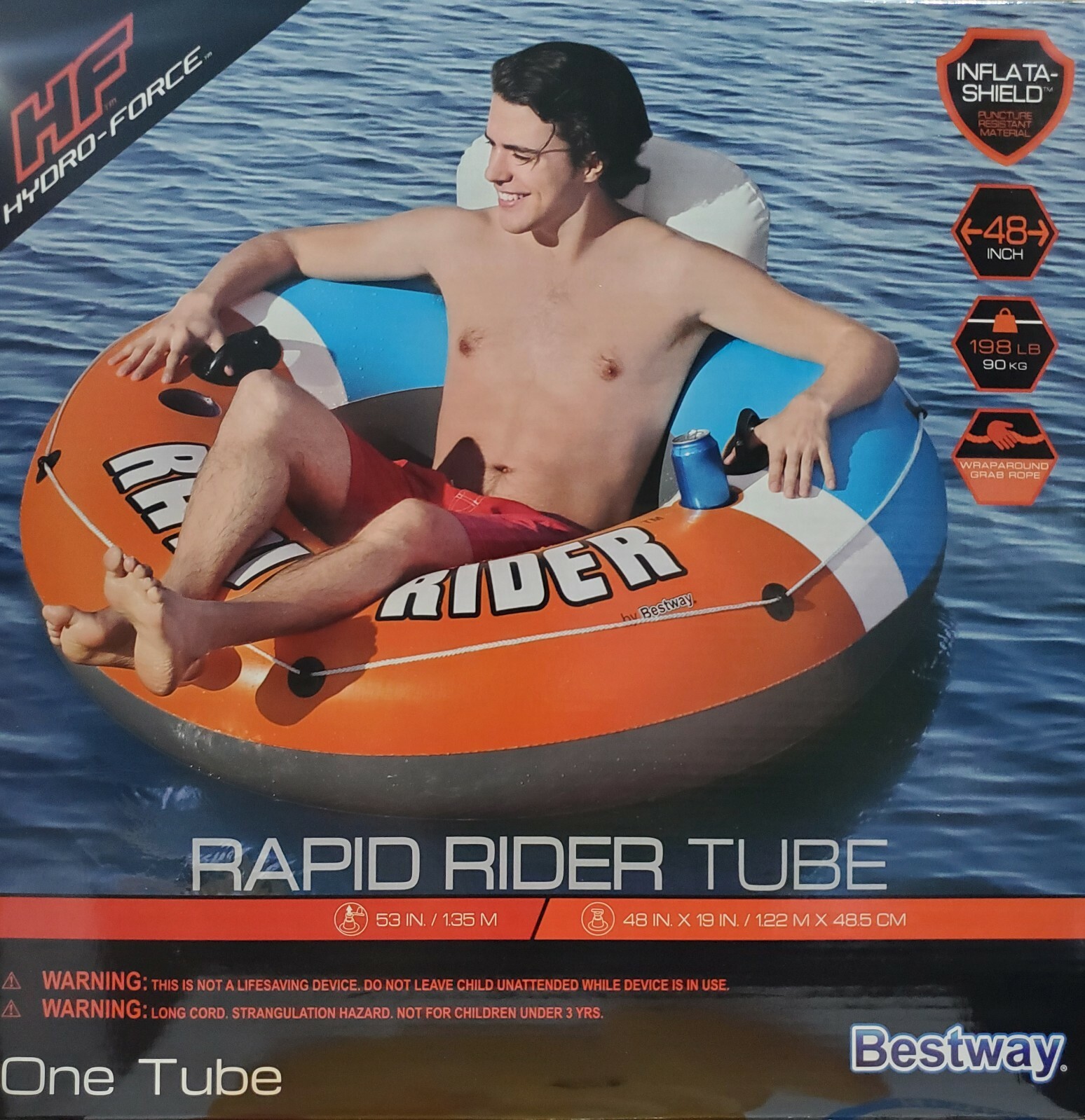 Bestway Hydro-Force Rapid Rider Inflatable River Raft 48″ – Orange