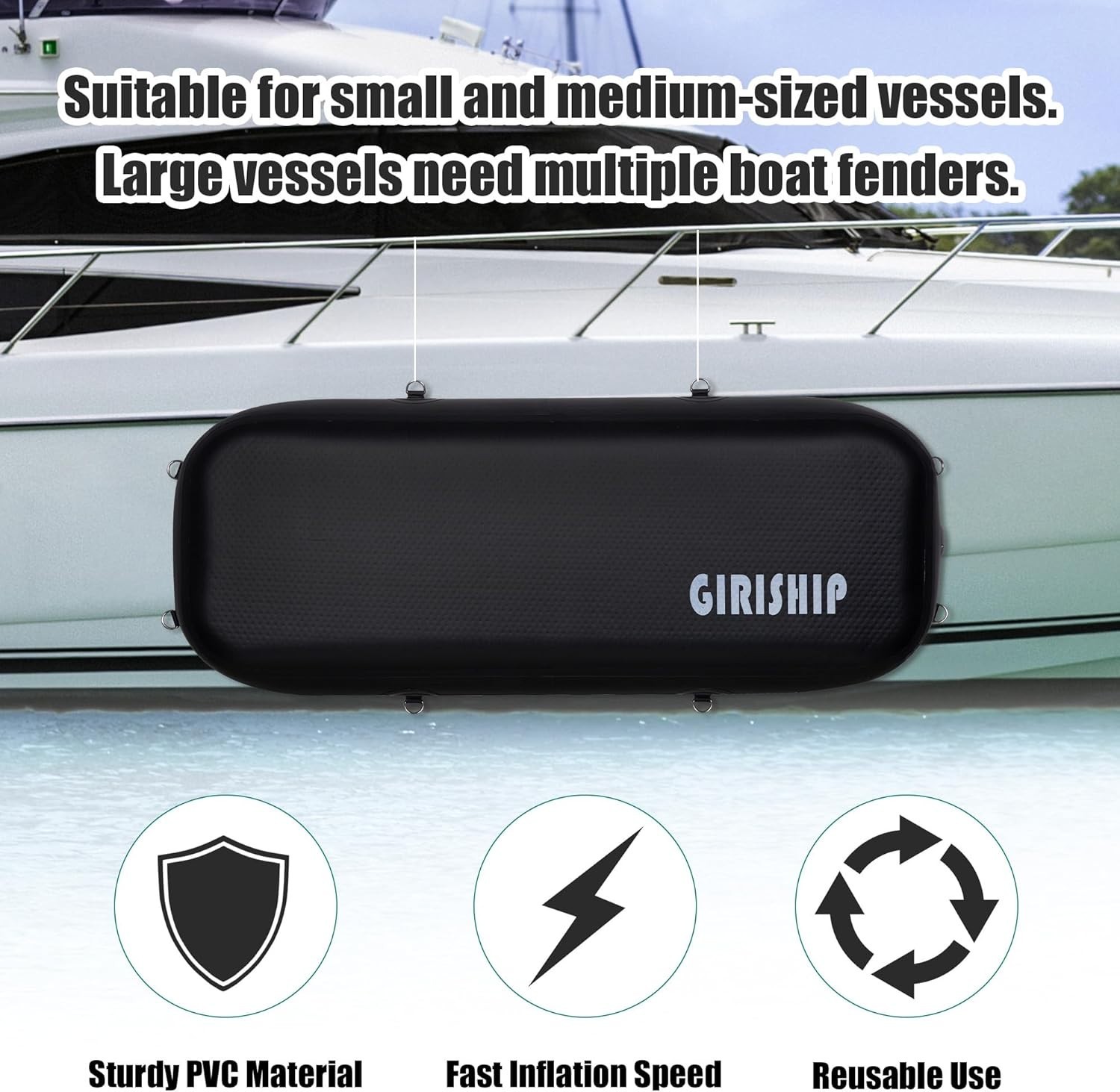 Sturdy 6/10FT Inflatable Dock Fenders with Storage Bag – Ideal for Marine Crafts