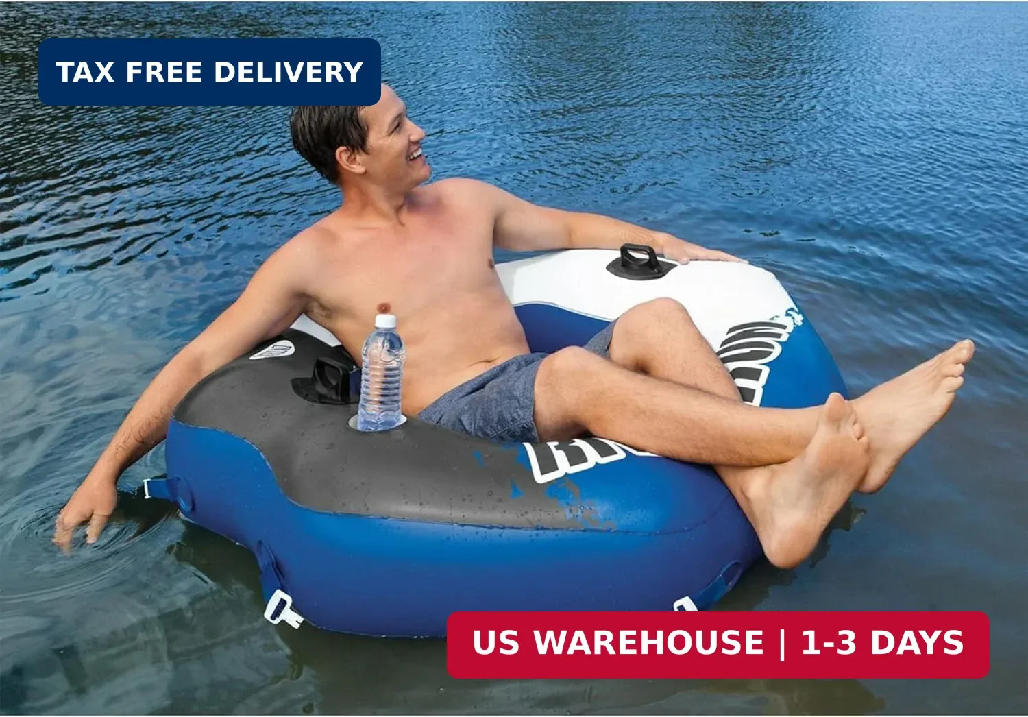 INTEX 58854EP River Run Connect Inflatable Floating Lounge: Comfortable Backrest