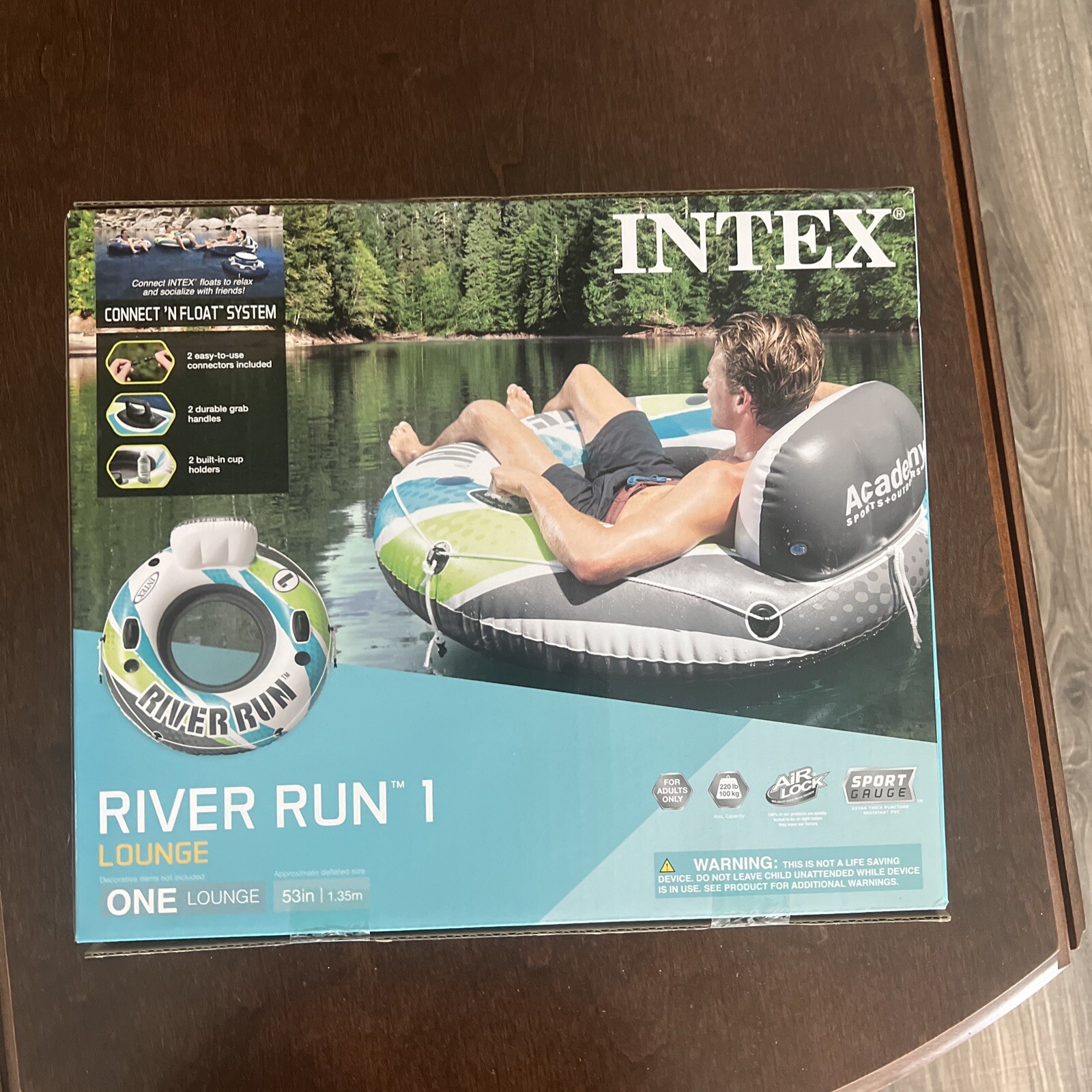 Intex River Run I Lounge 53 inch Inflatable Water Float – Turquoise FAST SHIP!