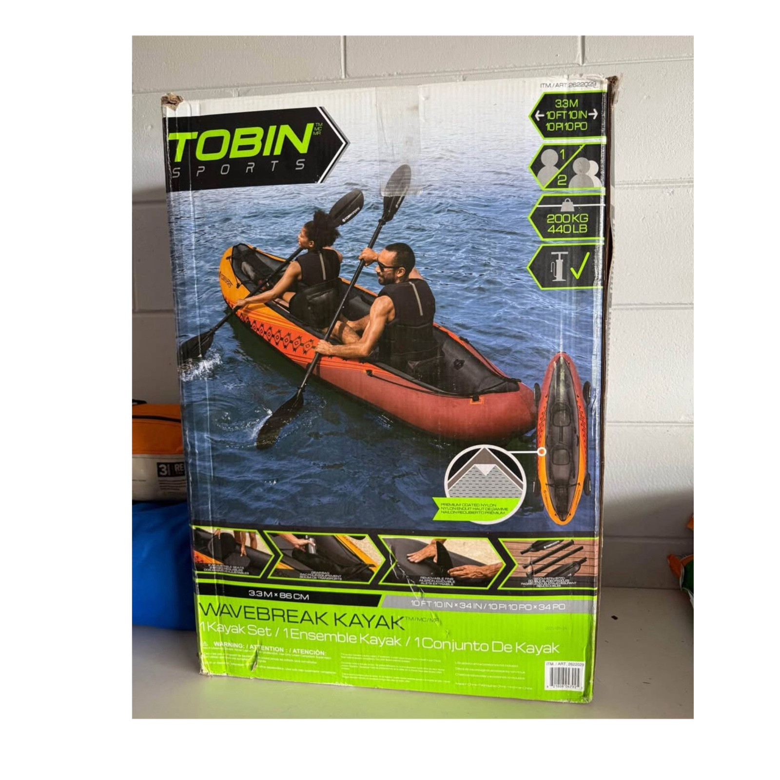 TOBIN SPORTS Wavebreak Inflatable Kayak Set 10ft 10in MPN 2622029