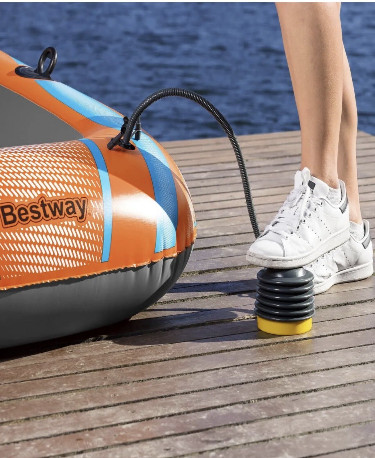 NEW Bestway 61142E Kondor 2000 Raft Set Inflatable Boat Orange