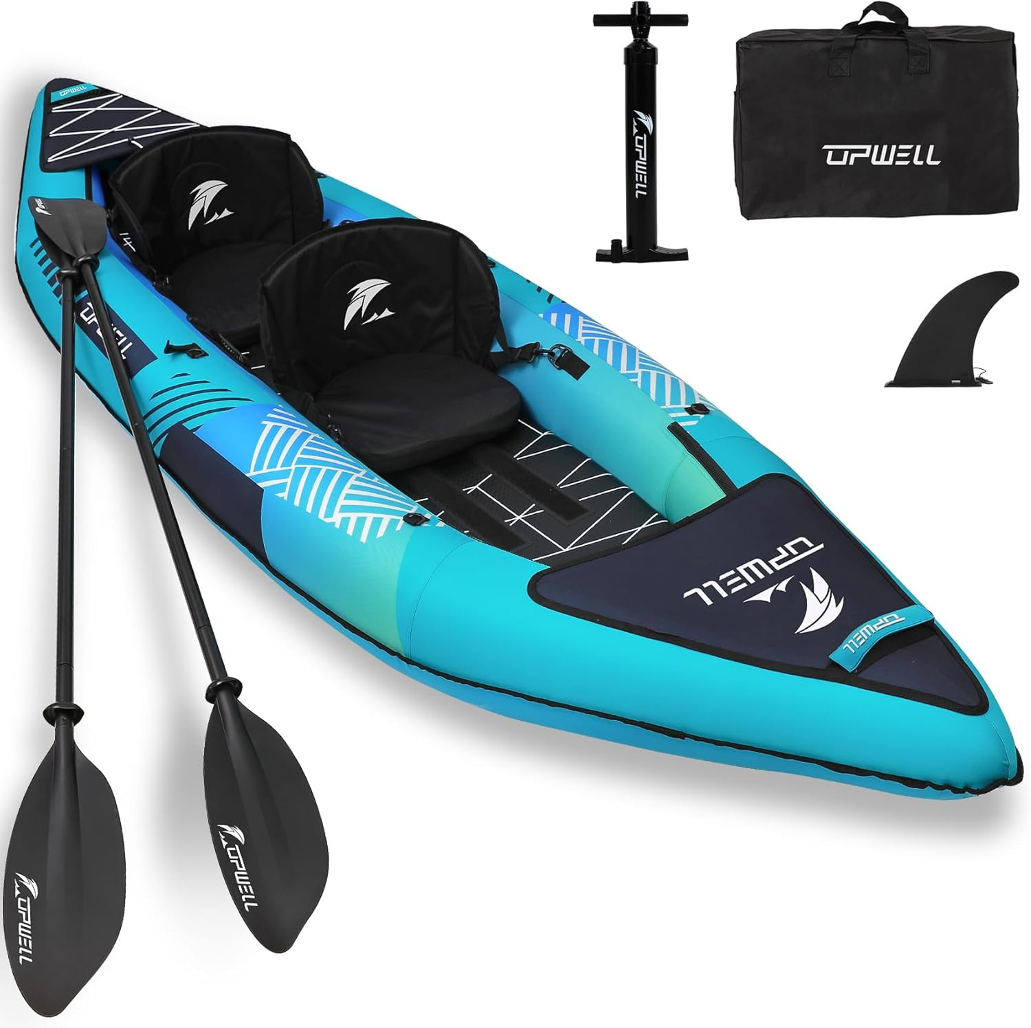 13’6”/11′ Inflatable Recreational Kayak – 2 Person with Drop Stitch Floor and Ac