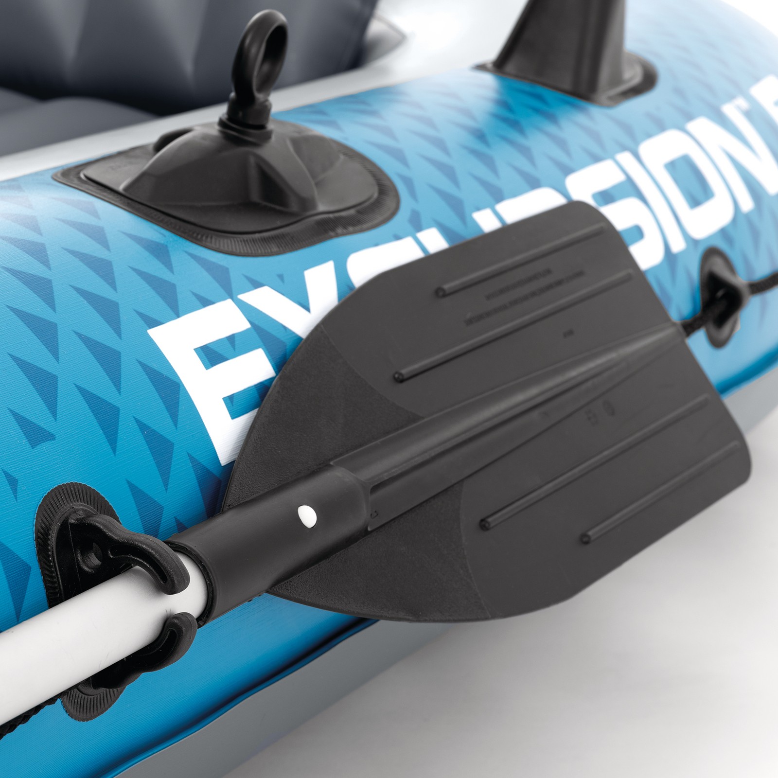 INTEX 66325EP Excursion 5 Inflatable Boat Set with 54″ Oars, Pump, & Rod Holders