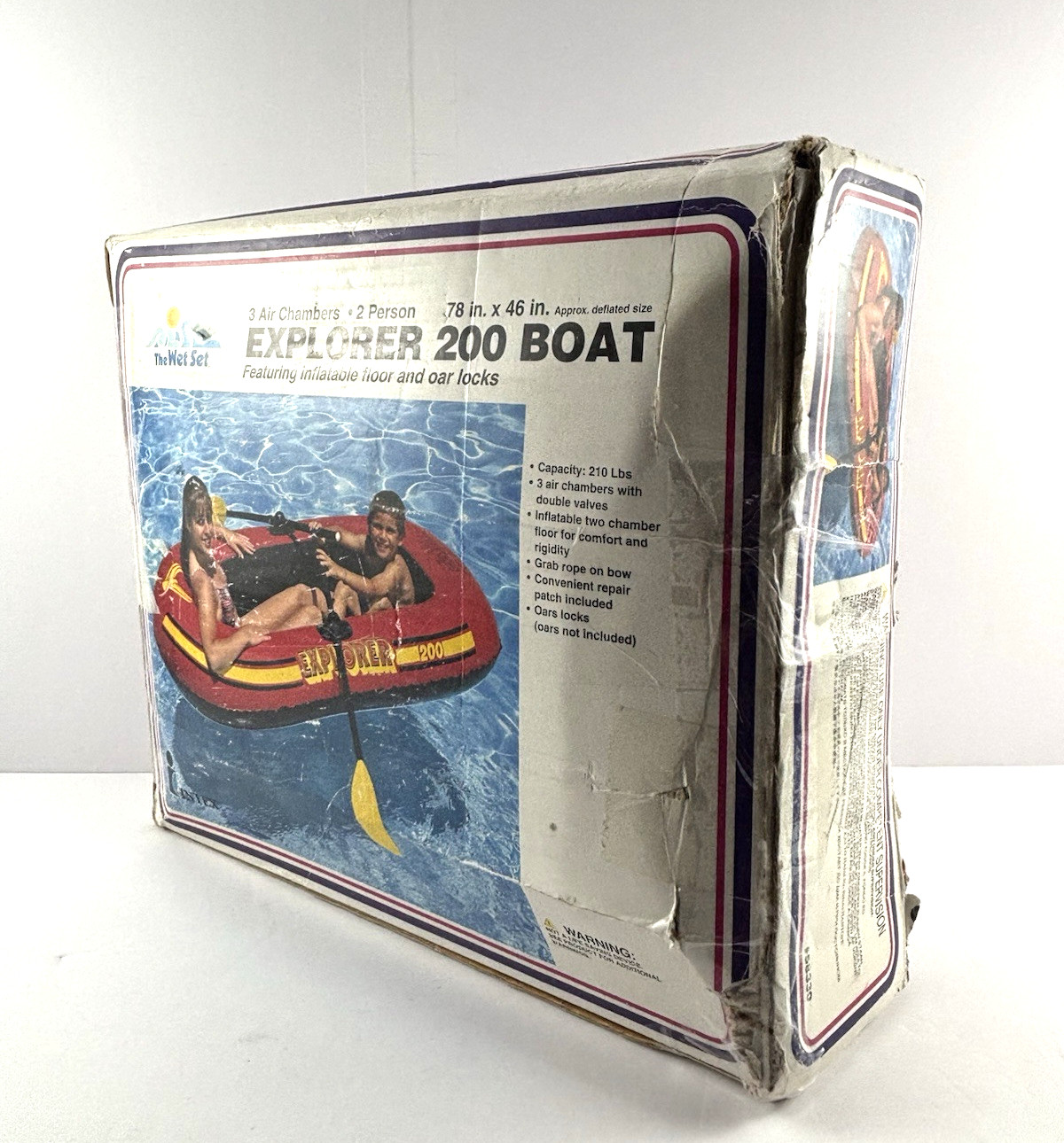 1997 Intex Explorer 200 Boat Red Vintage 3 Air Chambers Inflatable Floor