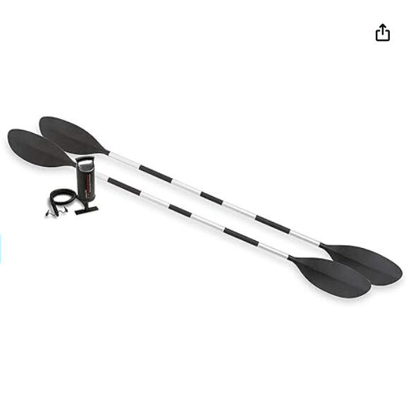 Inflatable Kayak Set Deluxe Aluminum Oars Pump Super Strong PVCAdjustable Seats