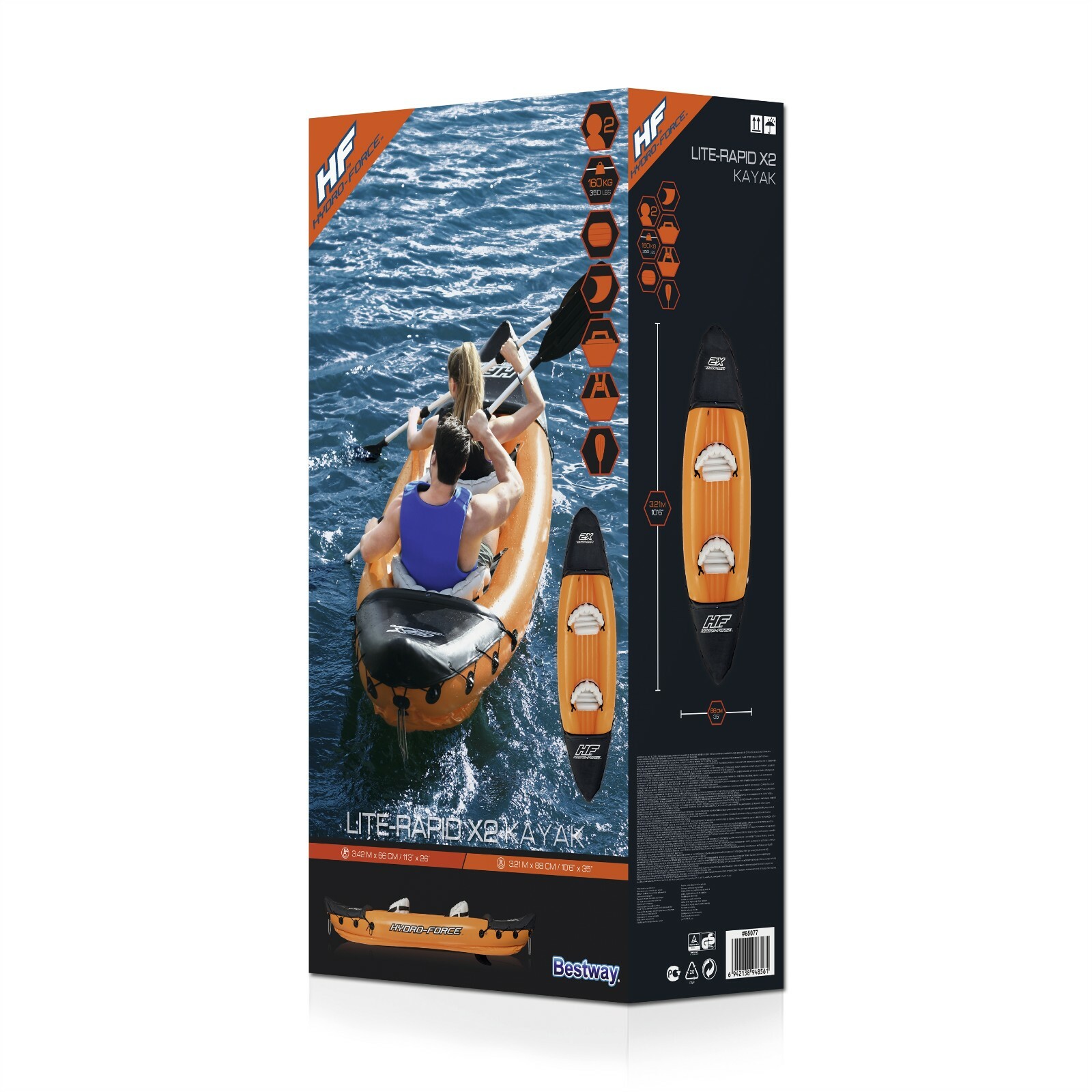 Bestway Hydro-Force Two Person Inflatable Kayak Set With Paddles