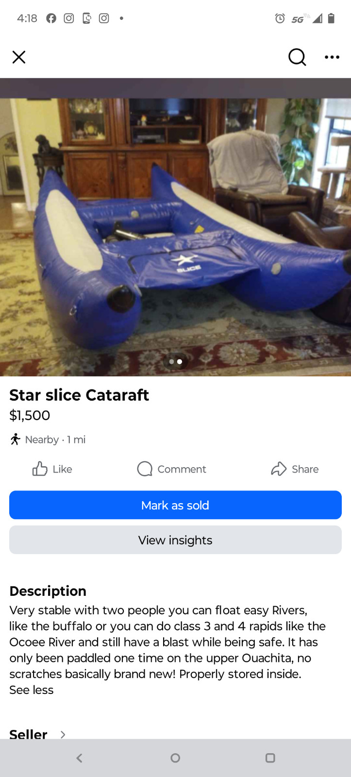 Paid over $2,300 new, it’s a blast on White water or just floating