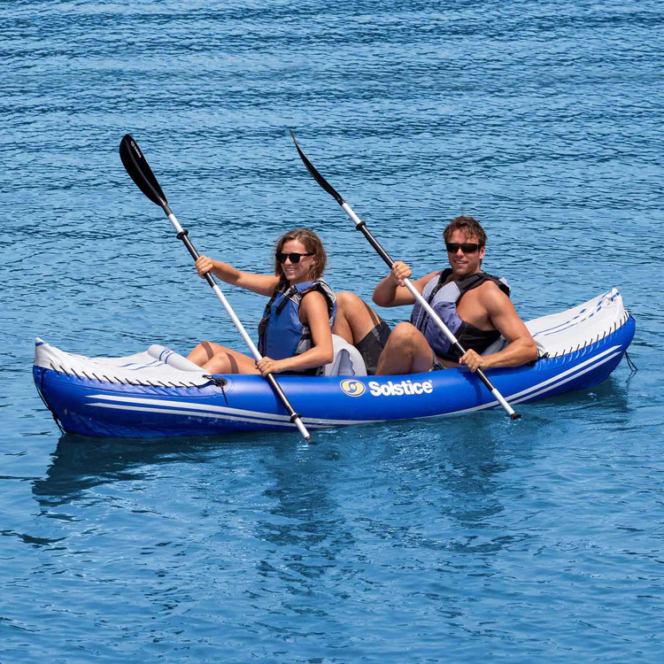 Solstice 29900 Rogue 1 or 2 Person Inflatable Convertible Kayak – Blue/White