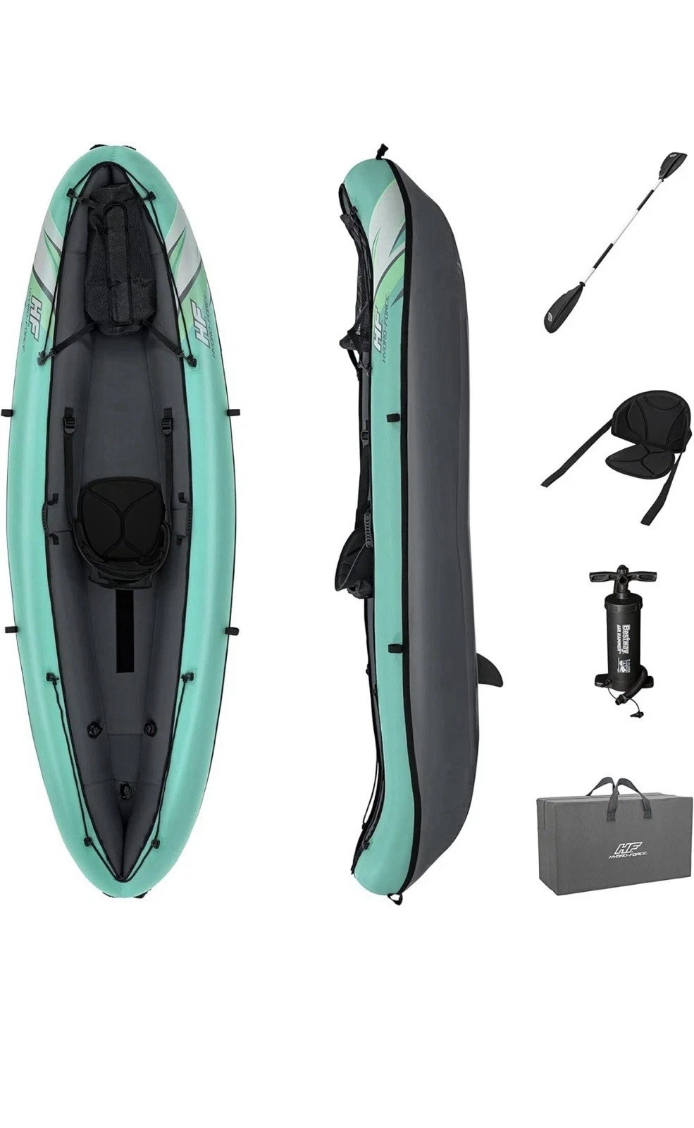 Hydro Force Inflatable Kayak Set | Includes Seat, Paddle, Hand Pump, NEW IN BOX