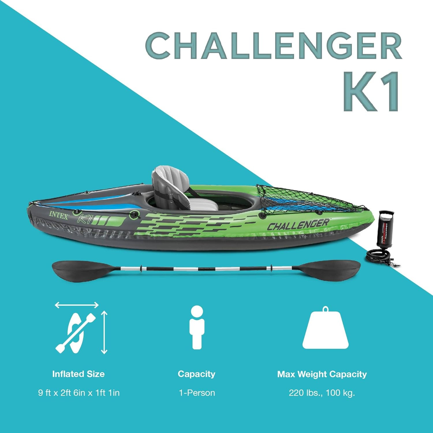 INFLATABLE KAYAKS 1-2 Persons with Paddles and High-Output Pump