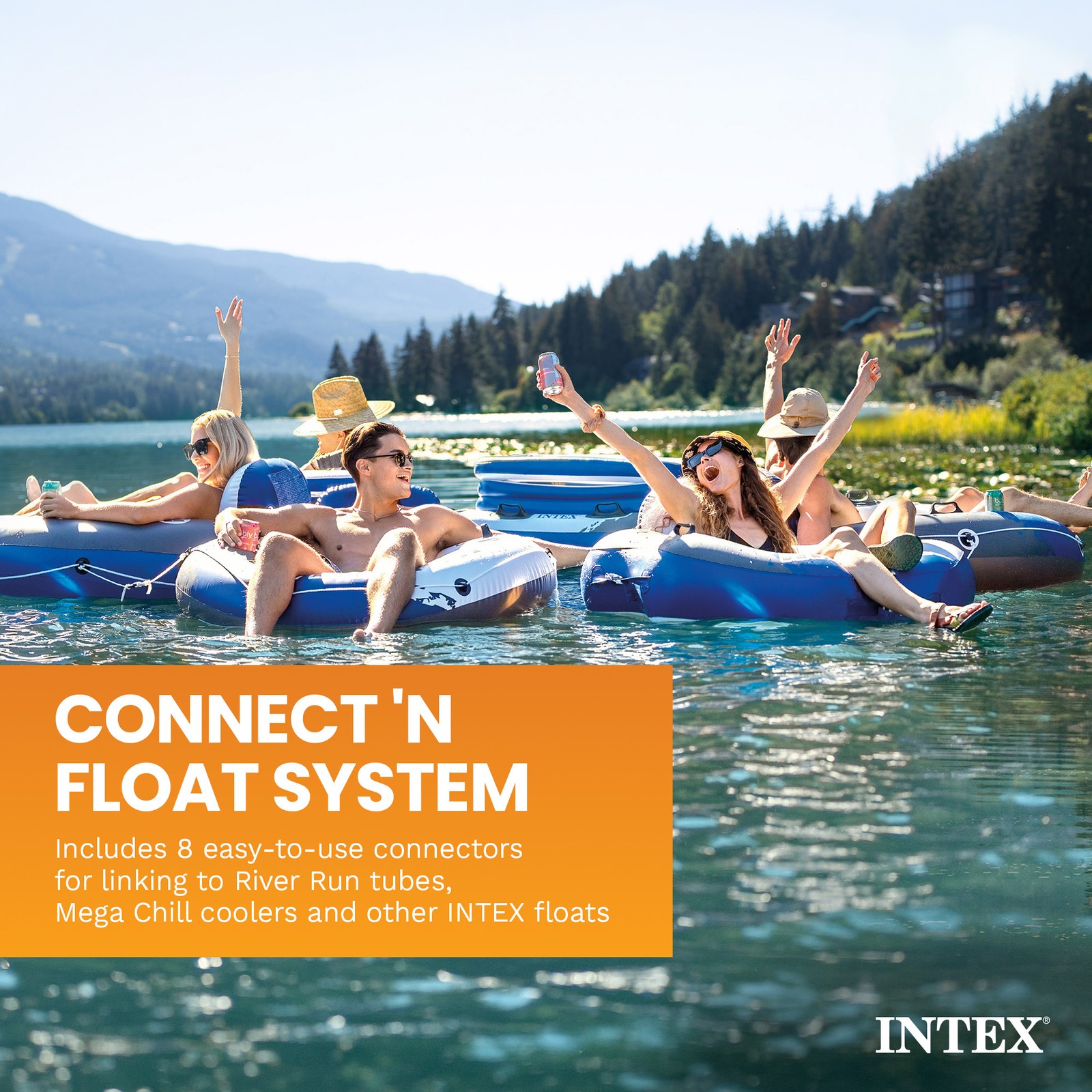 Intex River Run Connect Lounge Inflatable Floating Water Tube 58854EP (Open Box)