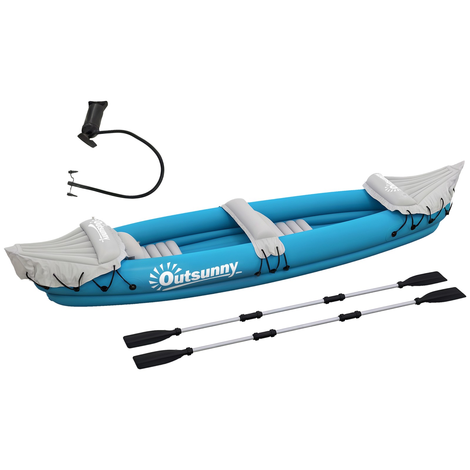 Inflatable Kayak for Adults, 2 Person Fishing Kayak, Portable Bag, Blow Up Boat