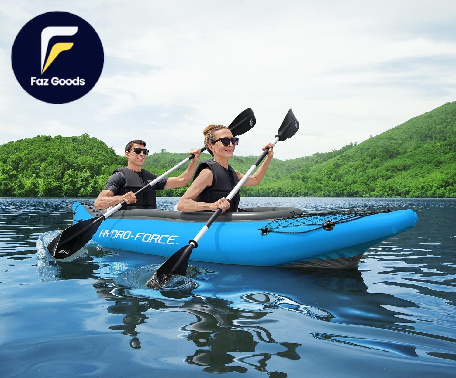 Hydro Force Inflatable Kayak Set Includes Seat Paddle Hand Pump Storage Carry