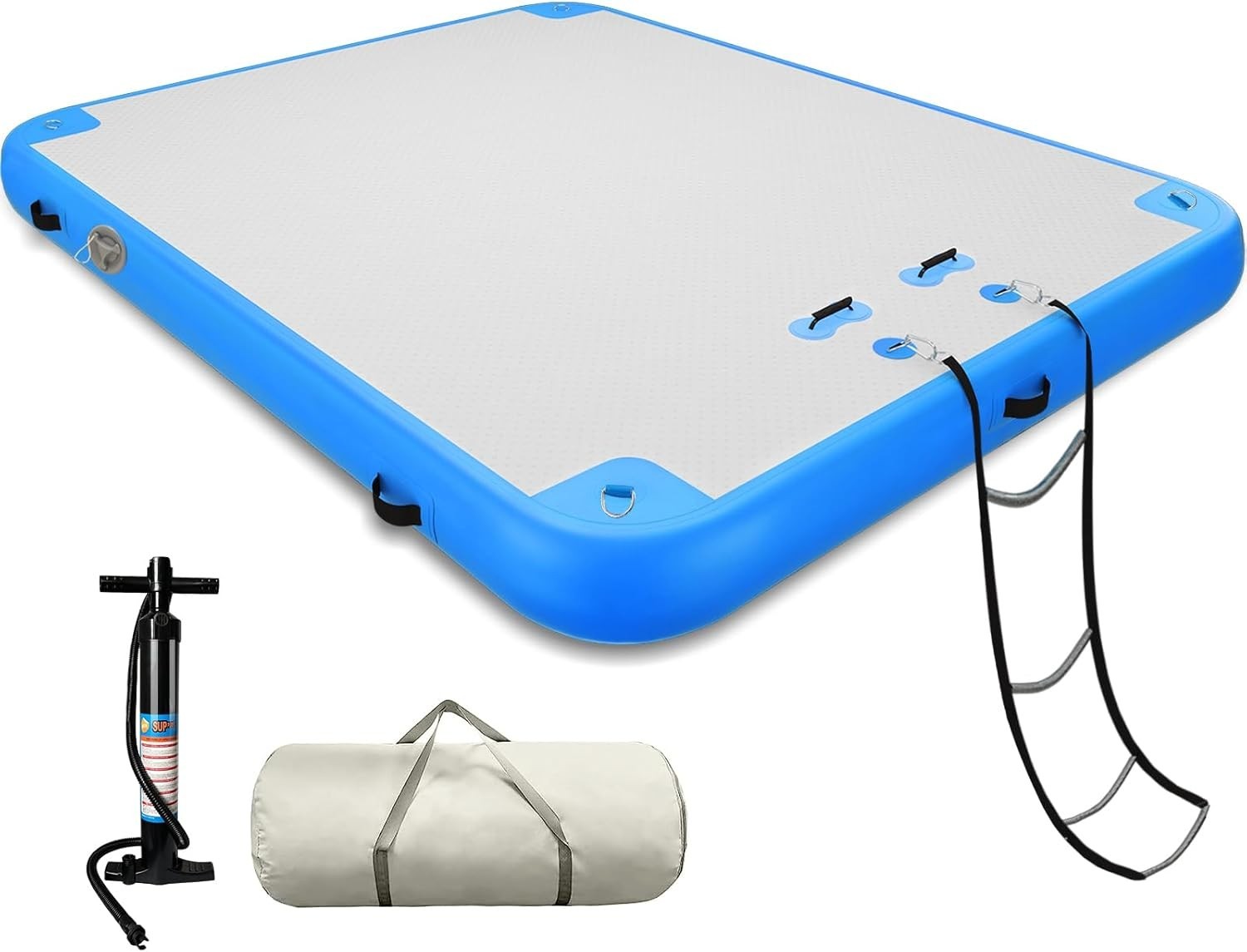 6’x10′ Inflatable Lake Deck,None-Slip Surface Swim Deck,Float Dock w/ Air Pump