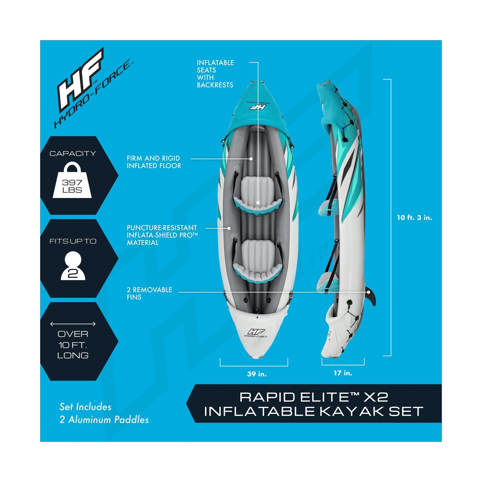 Bestway Hydro Force Inflatable Kayak Set | Includes Seat, Paddle, Hand Pump, …