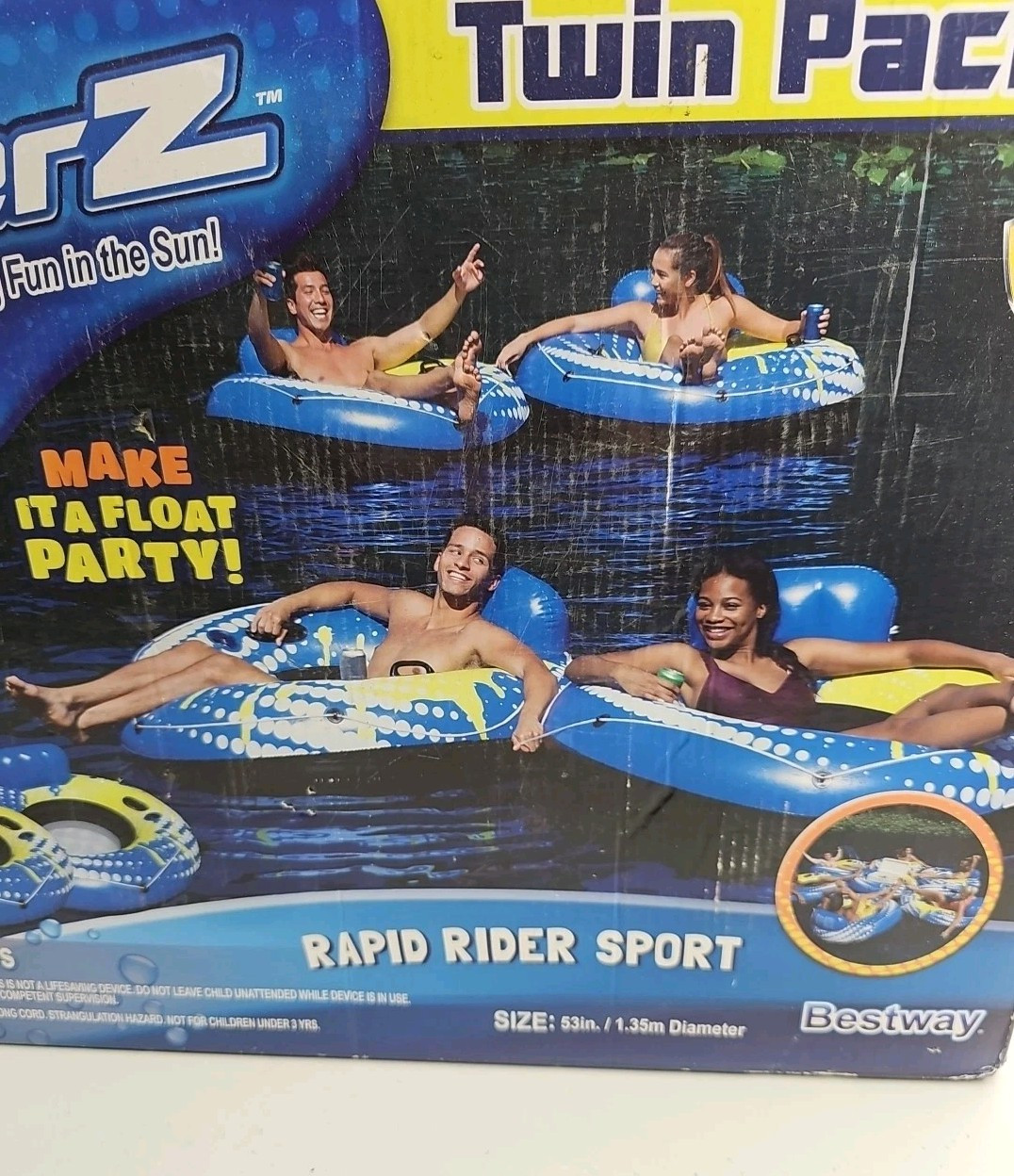 TWO 2 Bestway Rapid Rider Swimming Pool Ocean & Lake Tube Float