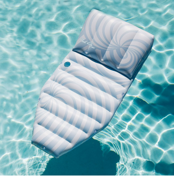 Float Life by Funboy Blue Twist Sun Lounger Pool Float, 65» Long