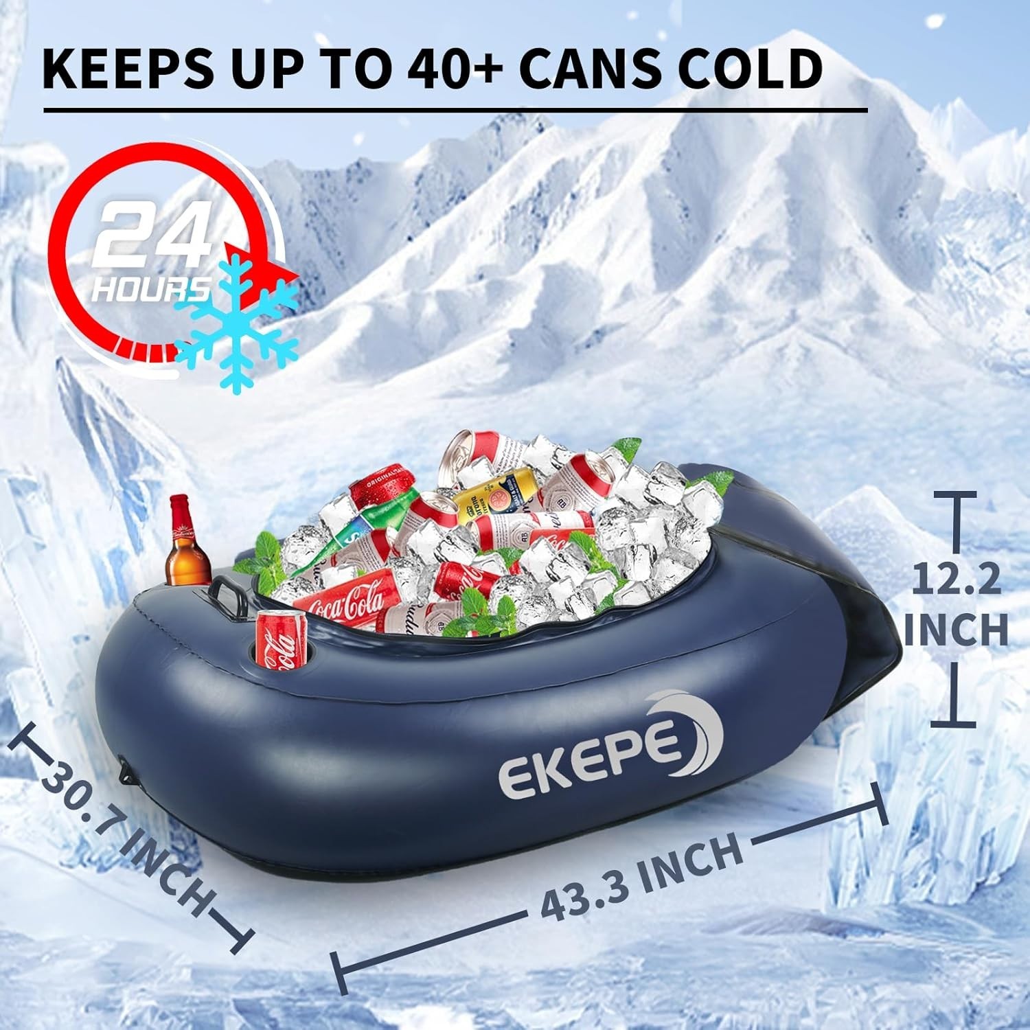 40 QT Inflatable Floating Cooler with Tow Rope – Perfect for Kayaking & Boating