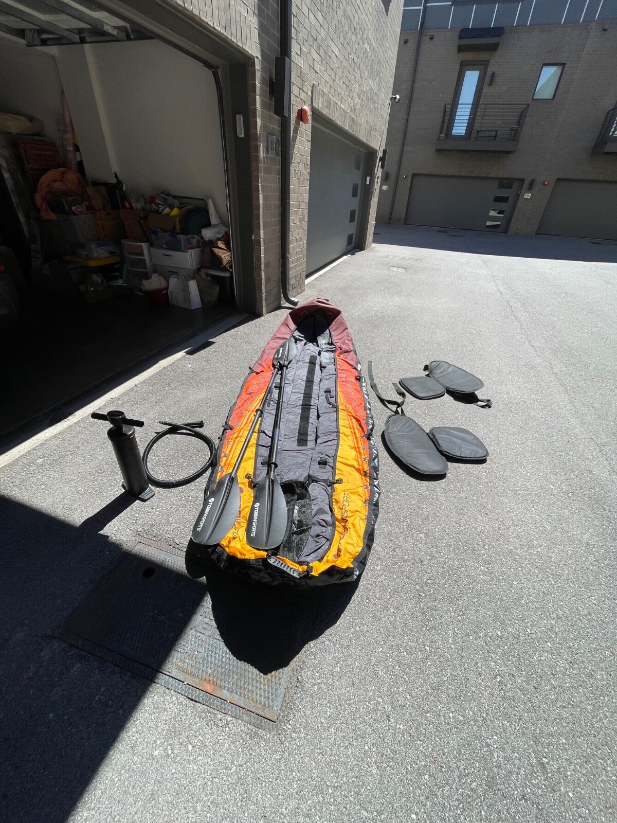 Inflatable Orange Kayak : 2 person