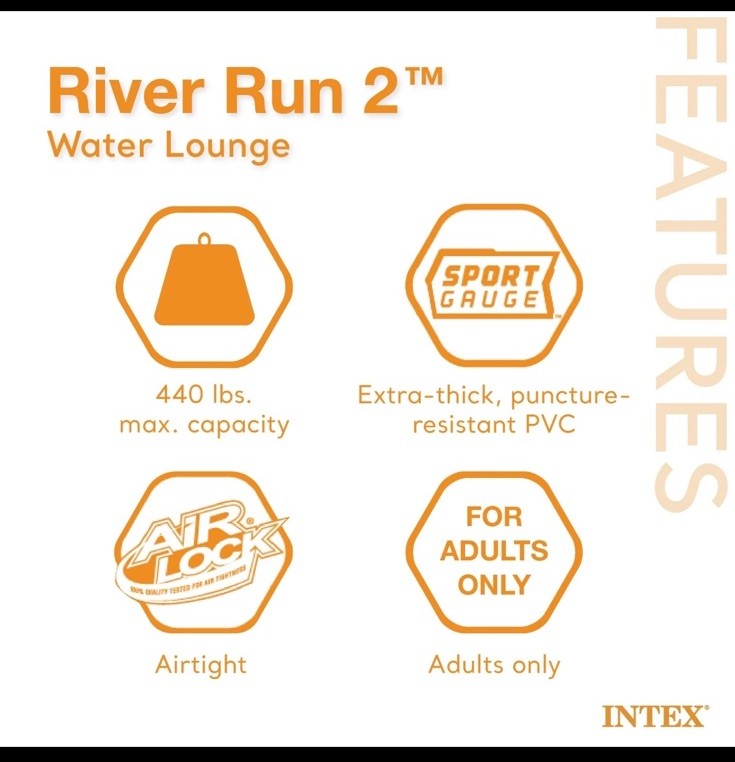 Intex River Run 2 Person Inflatable Tube Raft Float with Cooler Brand New!