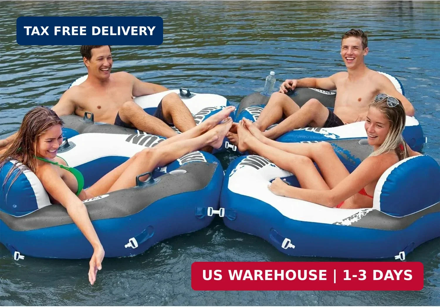 INTEX 58854EP River Run Connect Inflatable Floating Lounge: Comfortable Backrest