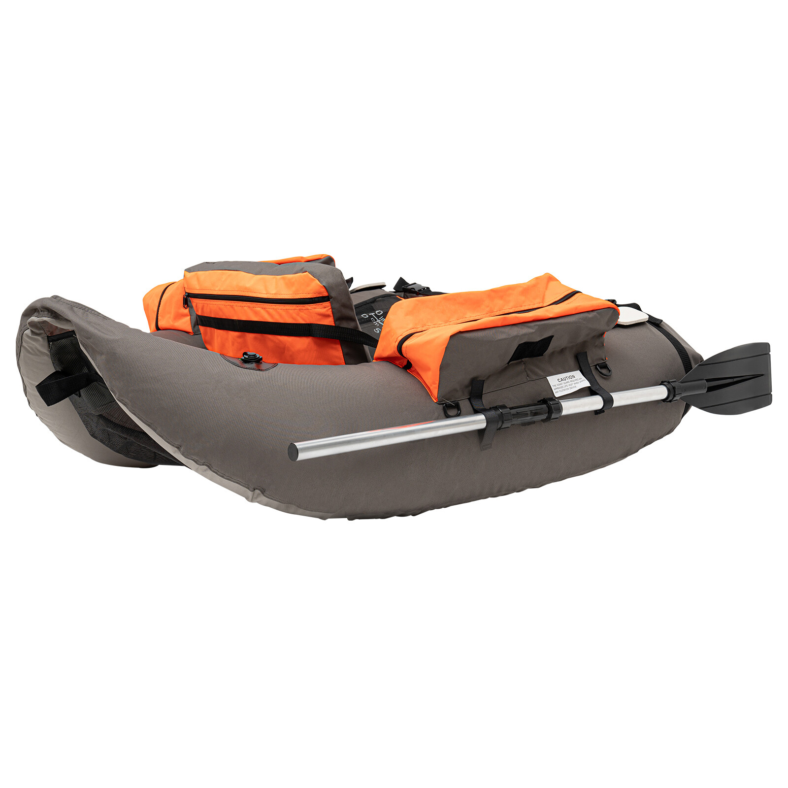 Inflatable Fishing Boat Foldable With Adjustable Backrest Seat Gray 130kg