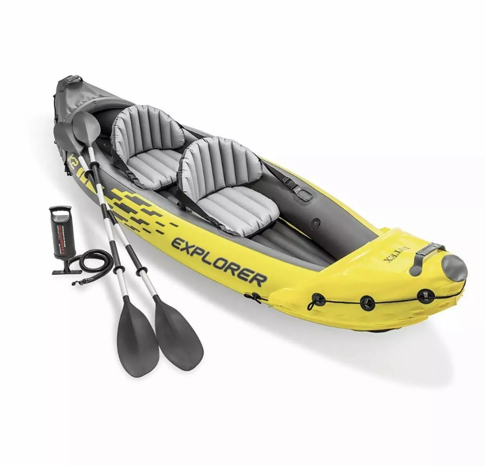 Intex Explorer K2 2-Person Inflatable Kayak with Aluminum Oars (68307EP)