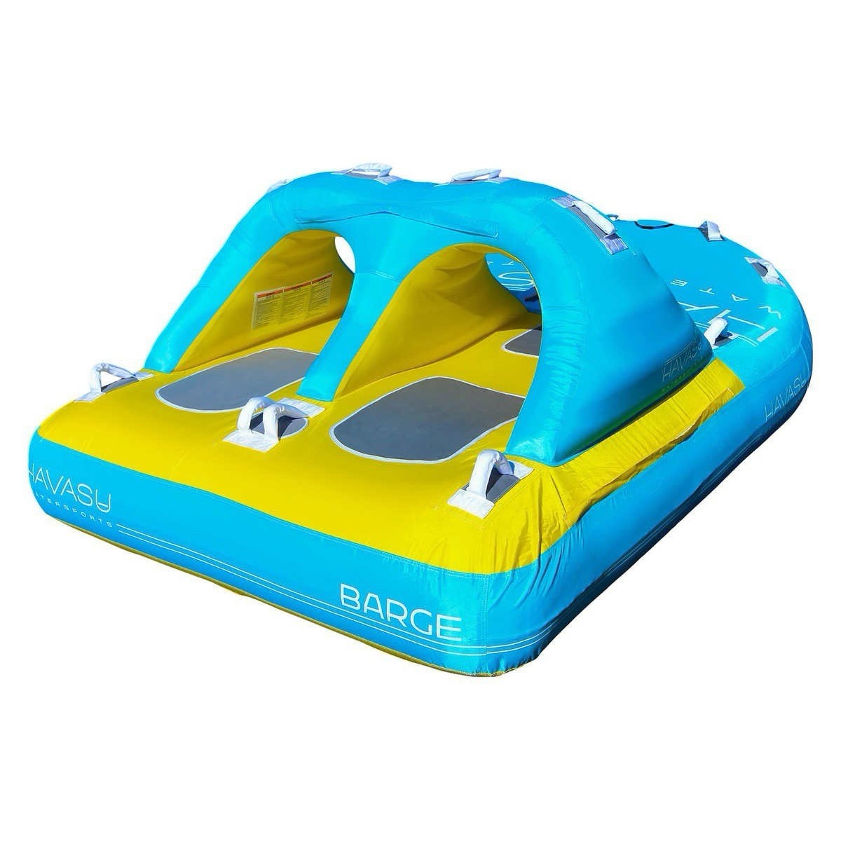 4 Person Towable Tube Boat Water Sport Floating Lounge Raft 510 lb w/Pump & Rope