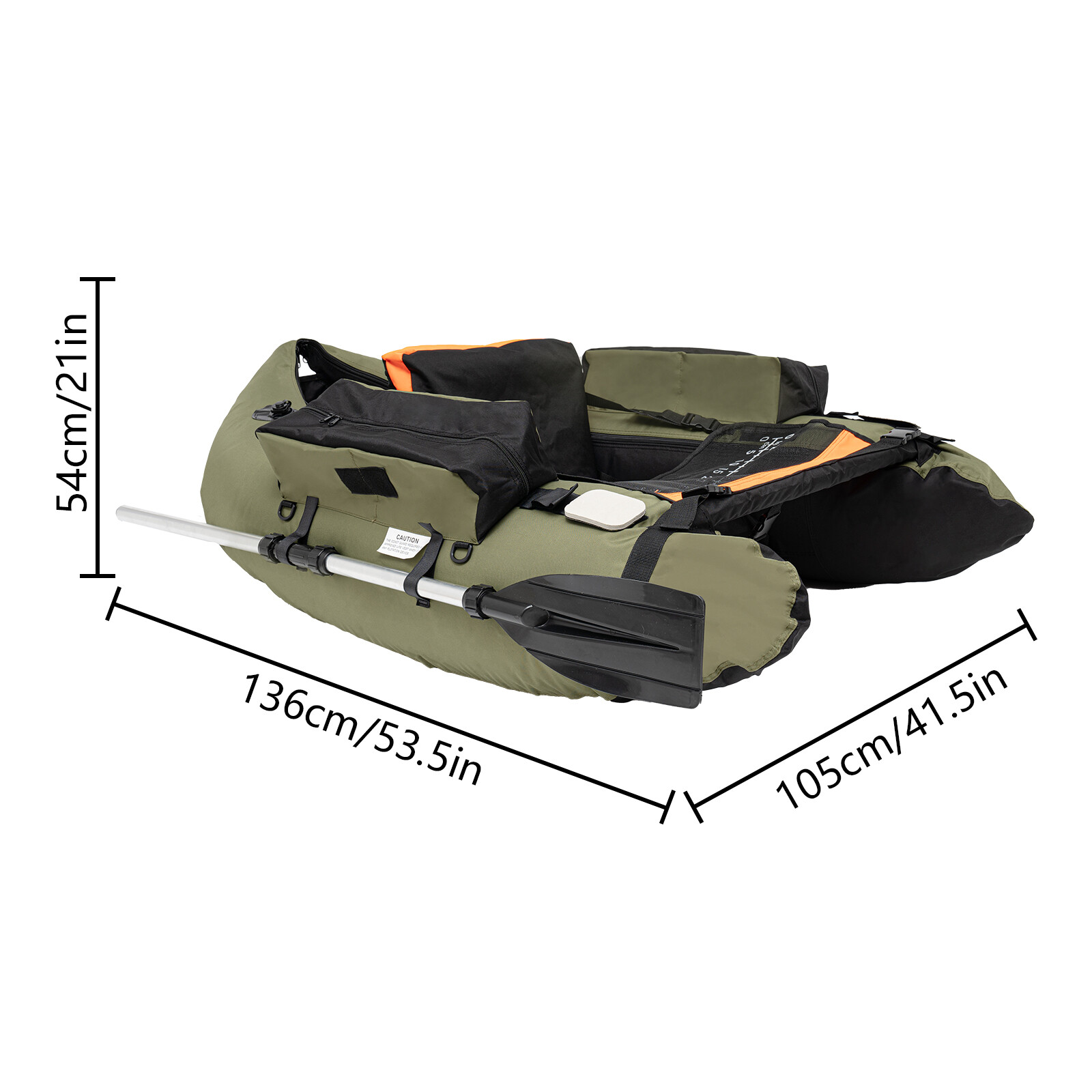 Inflatable Boat-Lightweight, Portable 1 Person Fishing Boat with Hand Air Pump