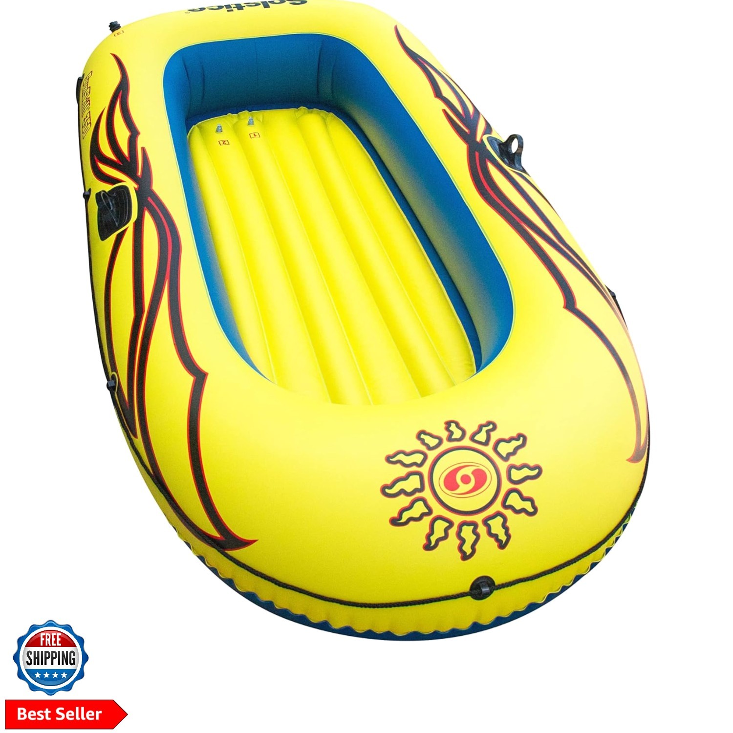 SOLSTICE Inflatable Boat Rafts 3 Person for Adults & Kids Comes W/ Pole Oar H…
