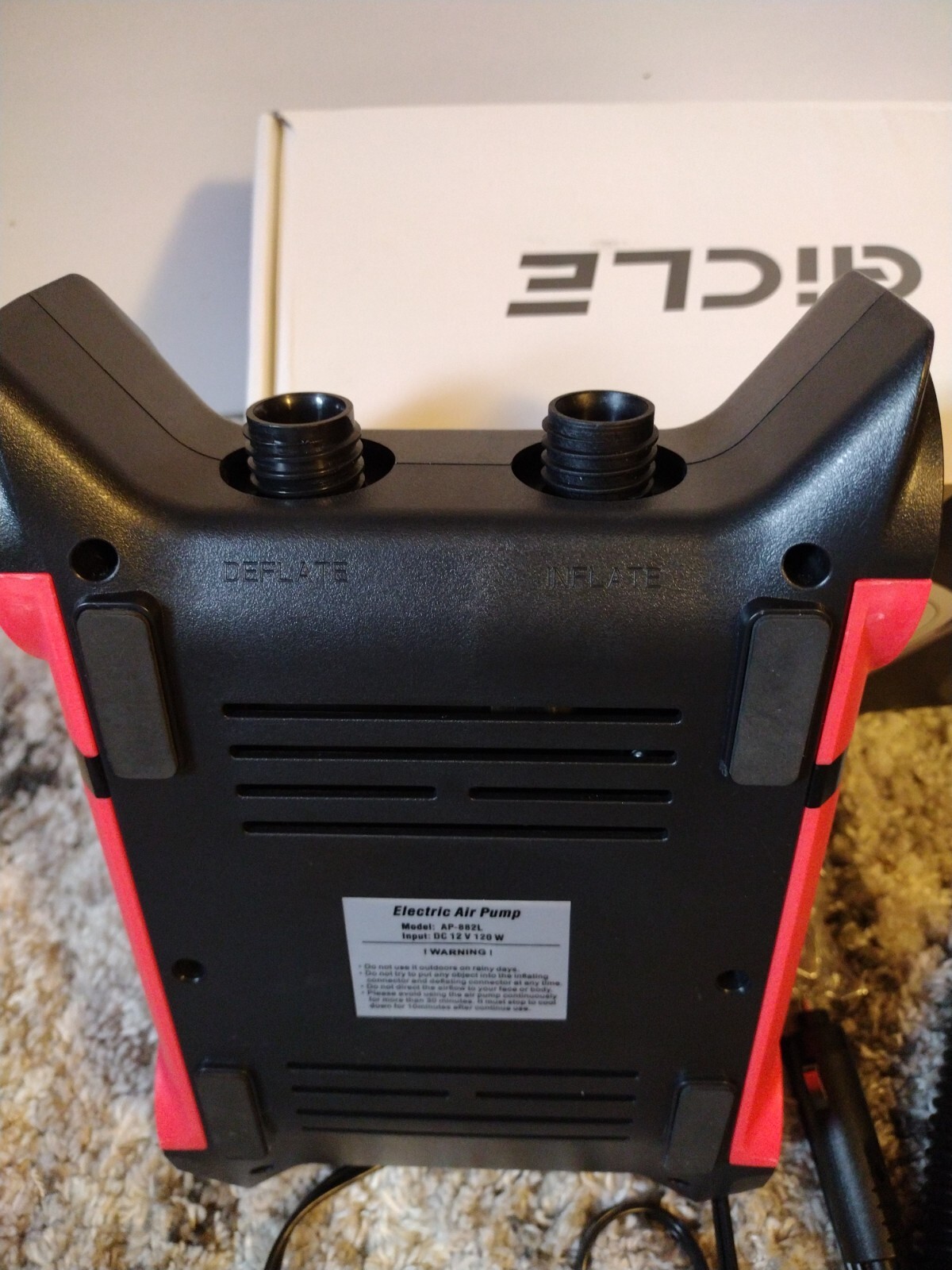 Paddle Board Pump with Auto-Off Function Dual Motor for 10.8ins .. Red in Color