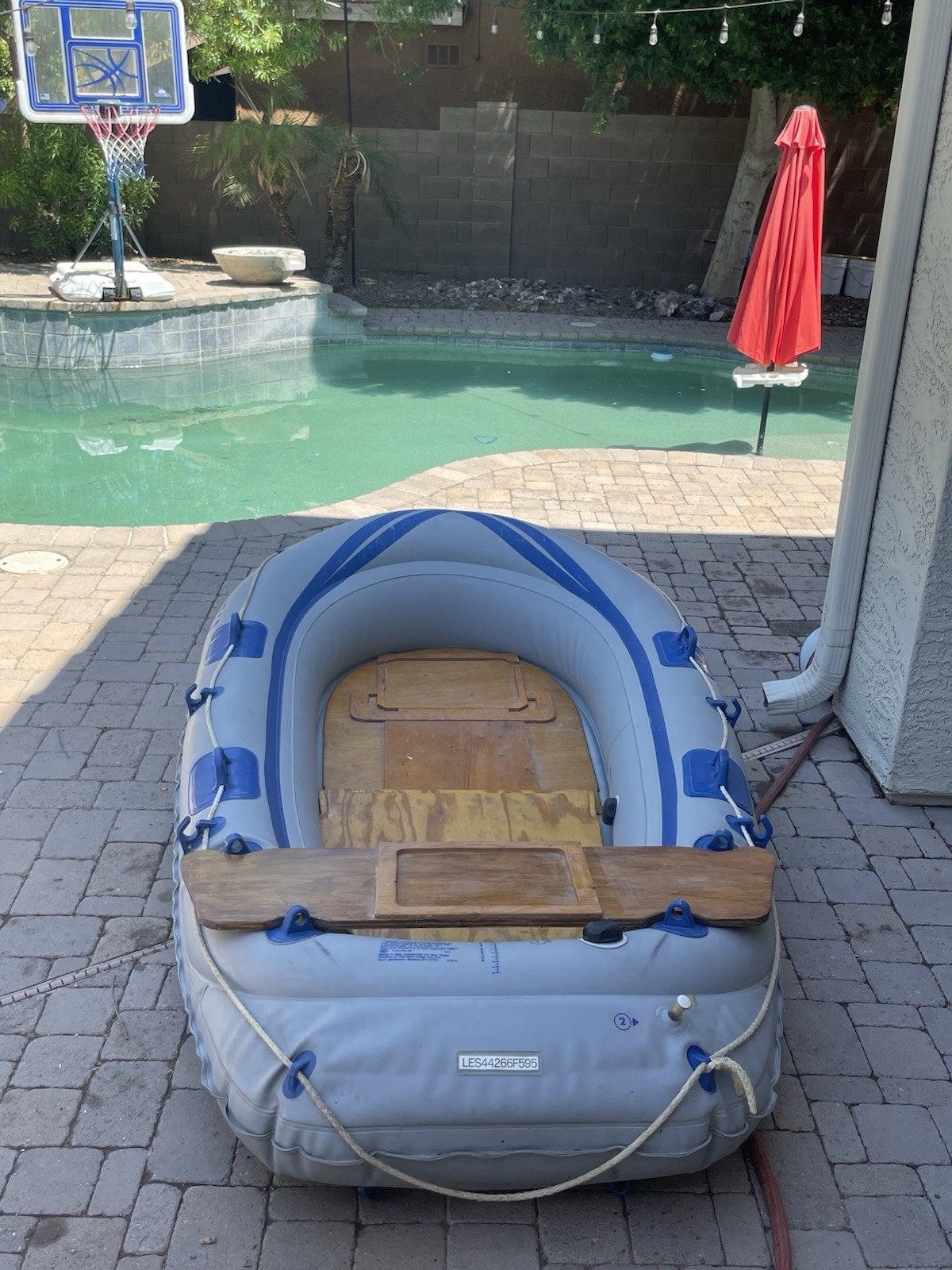 Sea Eagle 8 Heavy Duty Inflatable Raft/Boat With Trolling Motor And Accessories