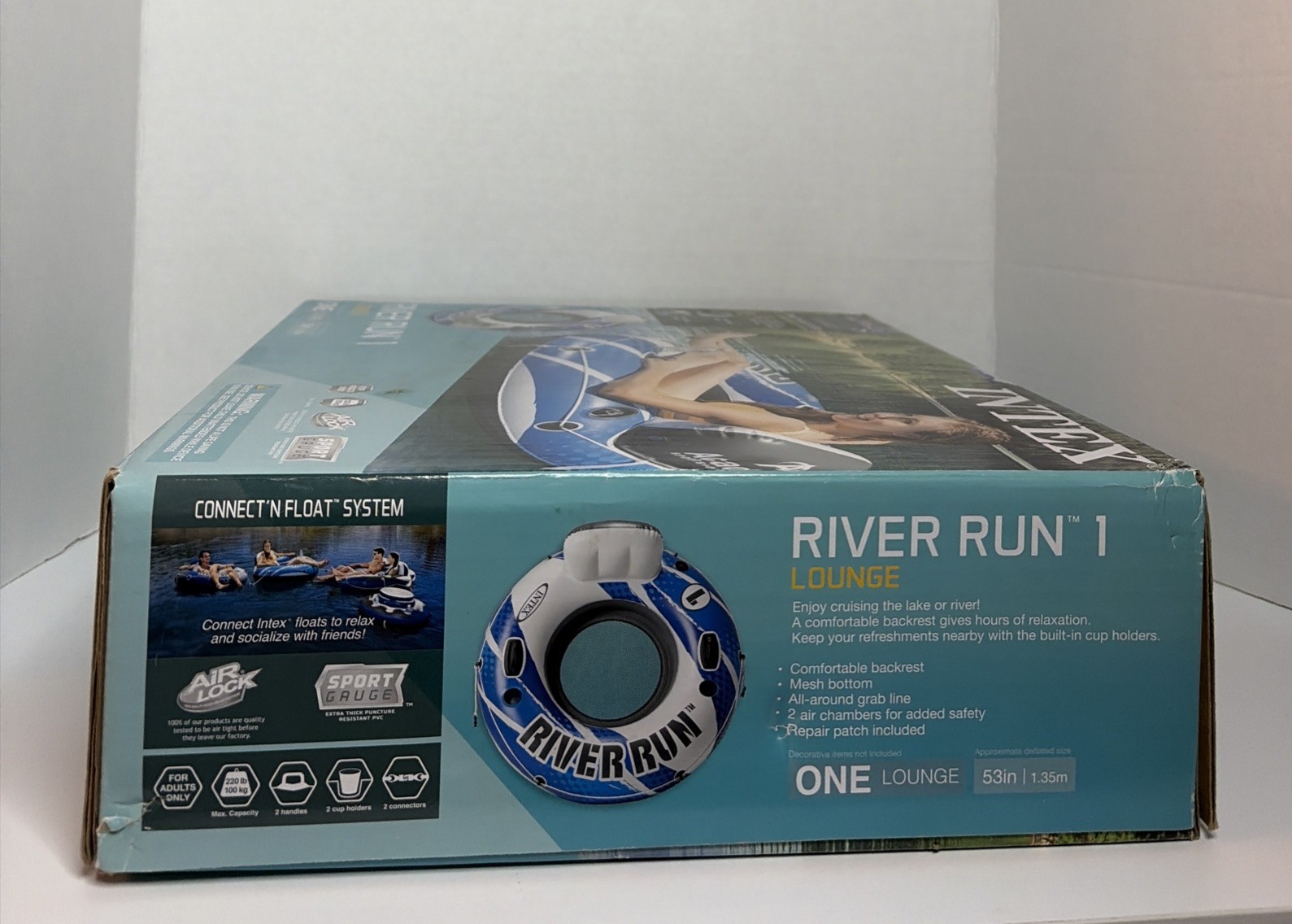 Intex River Run I Sport Lounge Inflatable Water Float 53inch