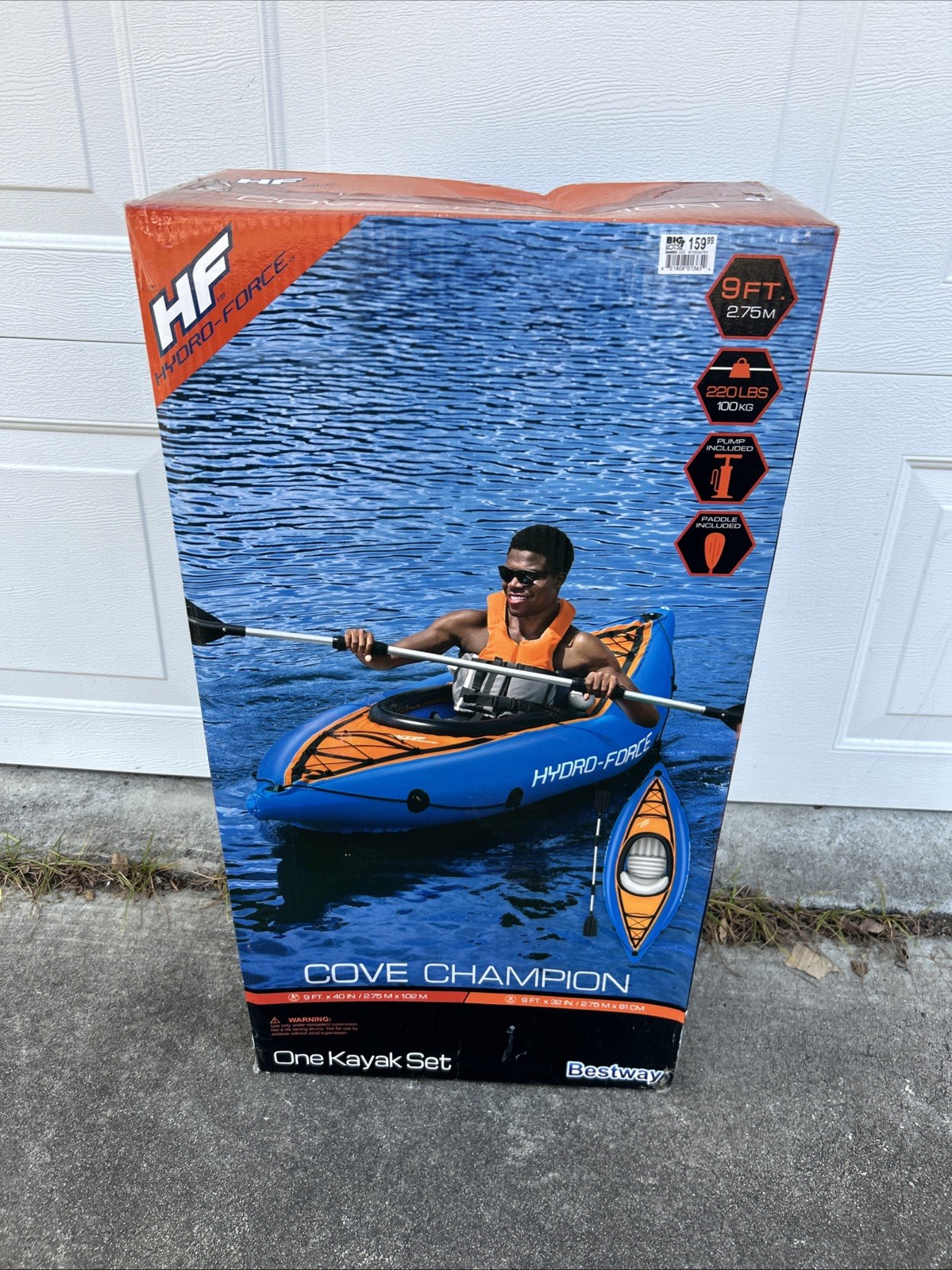 Bestway Hydro Force Cove Champion Inflatable 1 Person Outdoor Water Kayak Set