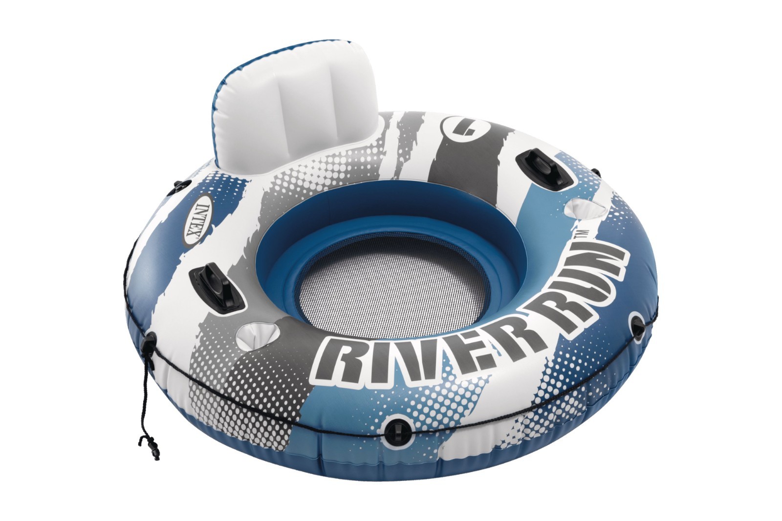Intex RIVER RUN 1 LOUNGE Inflatable Water Float, 53” Diameter, Blue/White 🆕