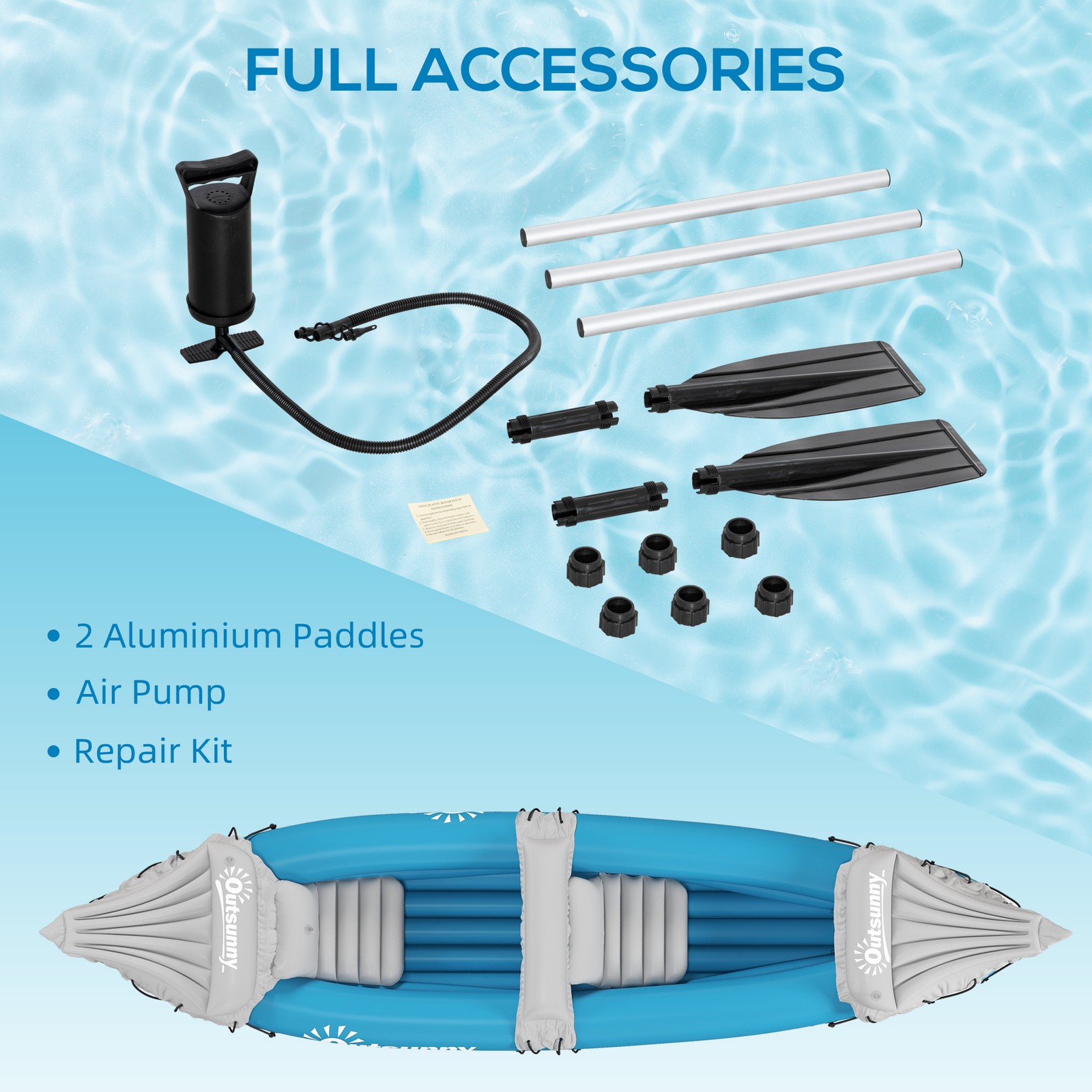 Inflatable Kayak for Adults, 2 Person Fishing Kayak, Portable Bag, Blow Up Boat