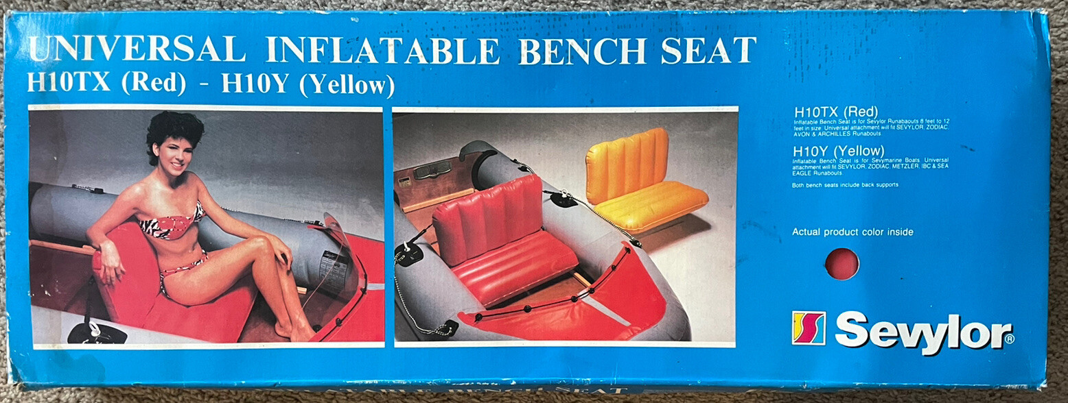 Vintage Sevylor Inflatable Raft Runabout Bench Seat H10TX Red New Old Stock