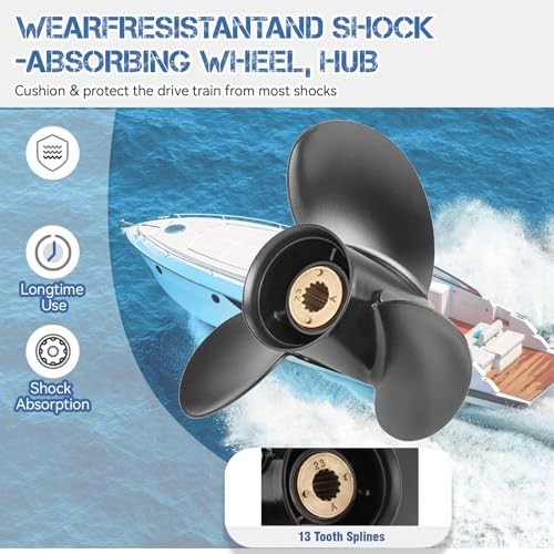 OEM 13 Spline Tooth Aluminum Outboard Boat Propeller for 10 1/2×13