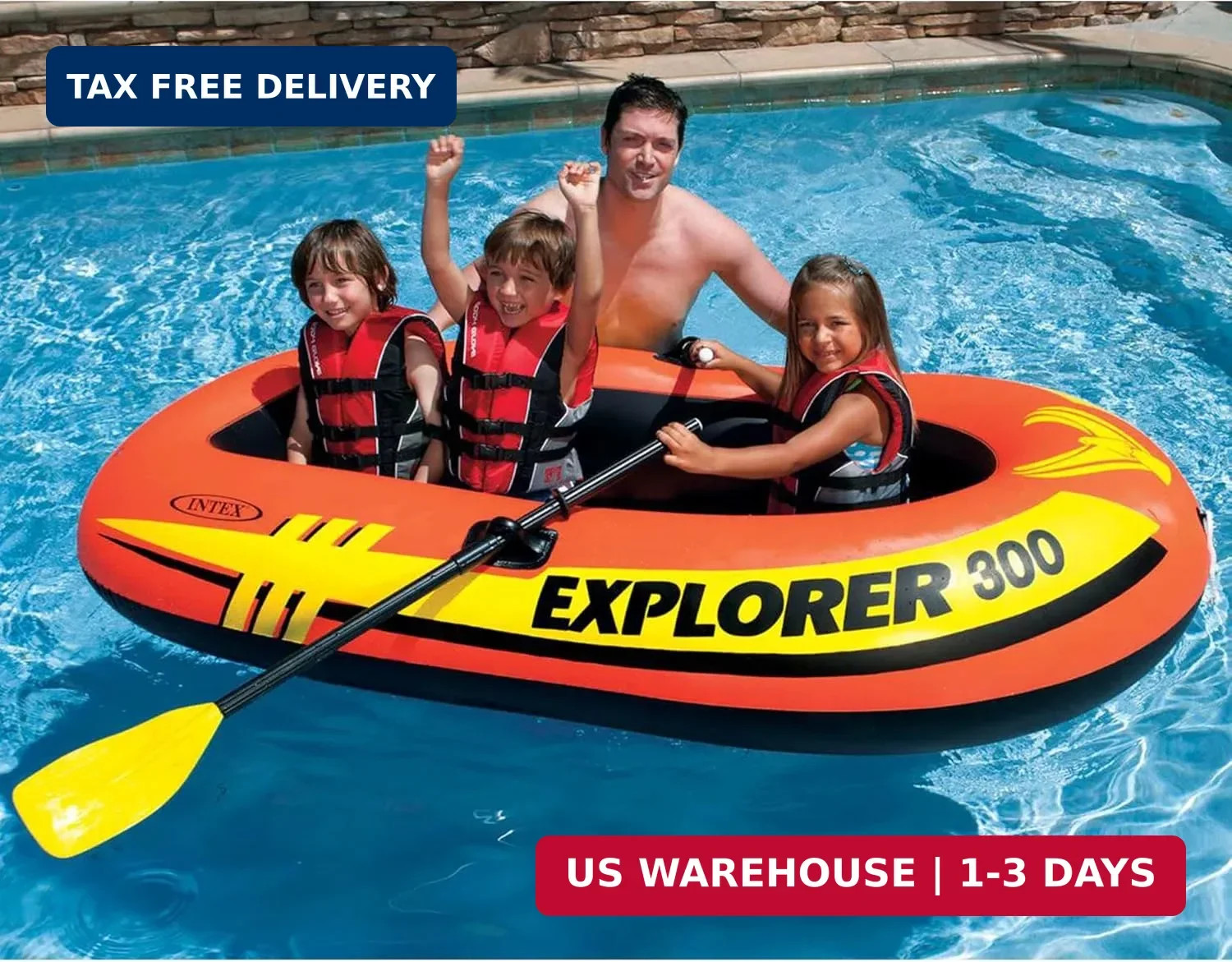 INTEX Explorer Compact Inflatable Boat Series: Dual Air Chambers – Welded Oar Lo